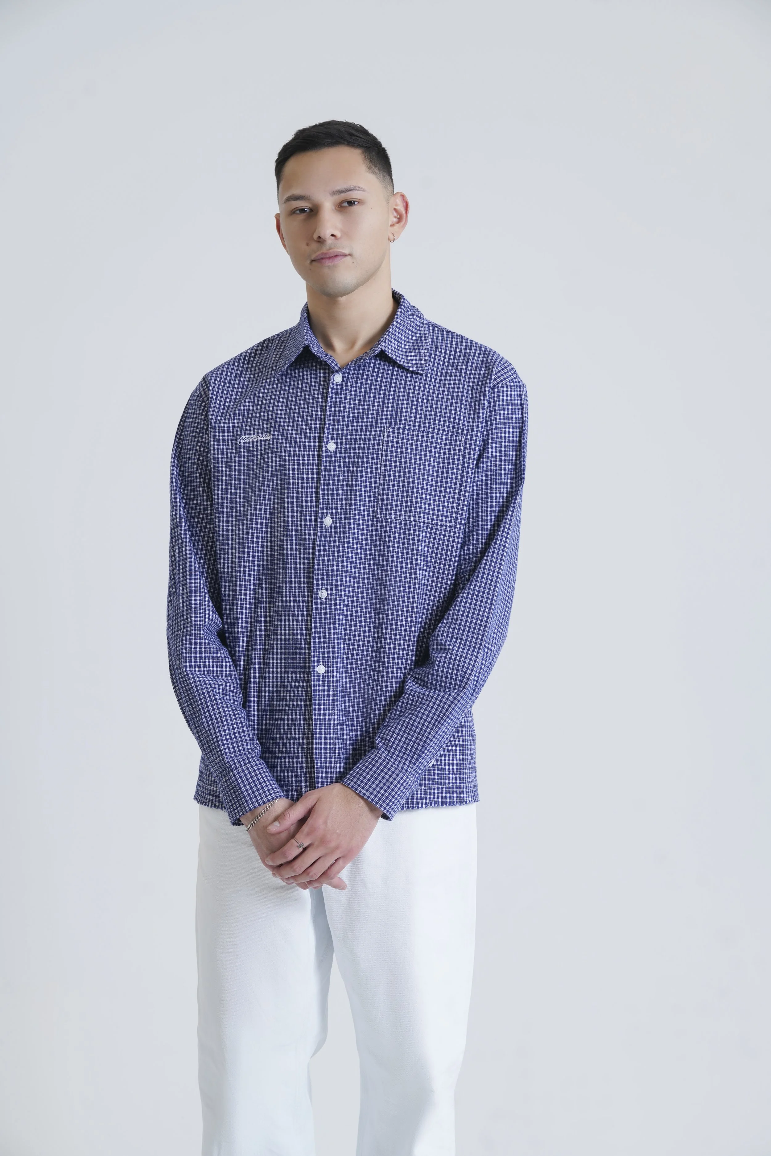 Blue Plaid Button Up