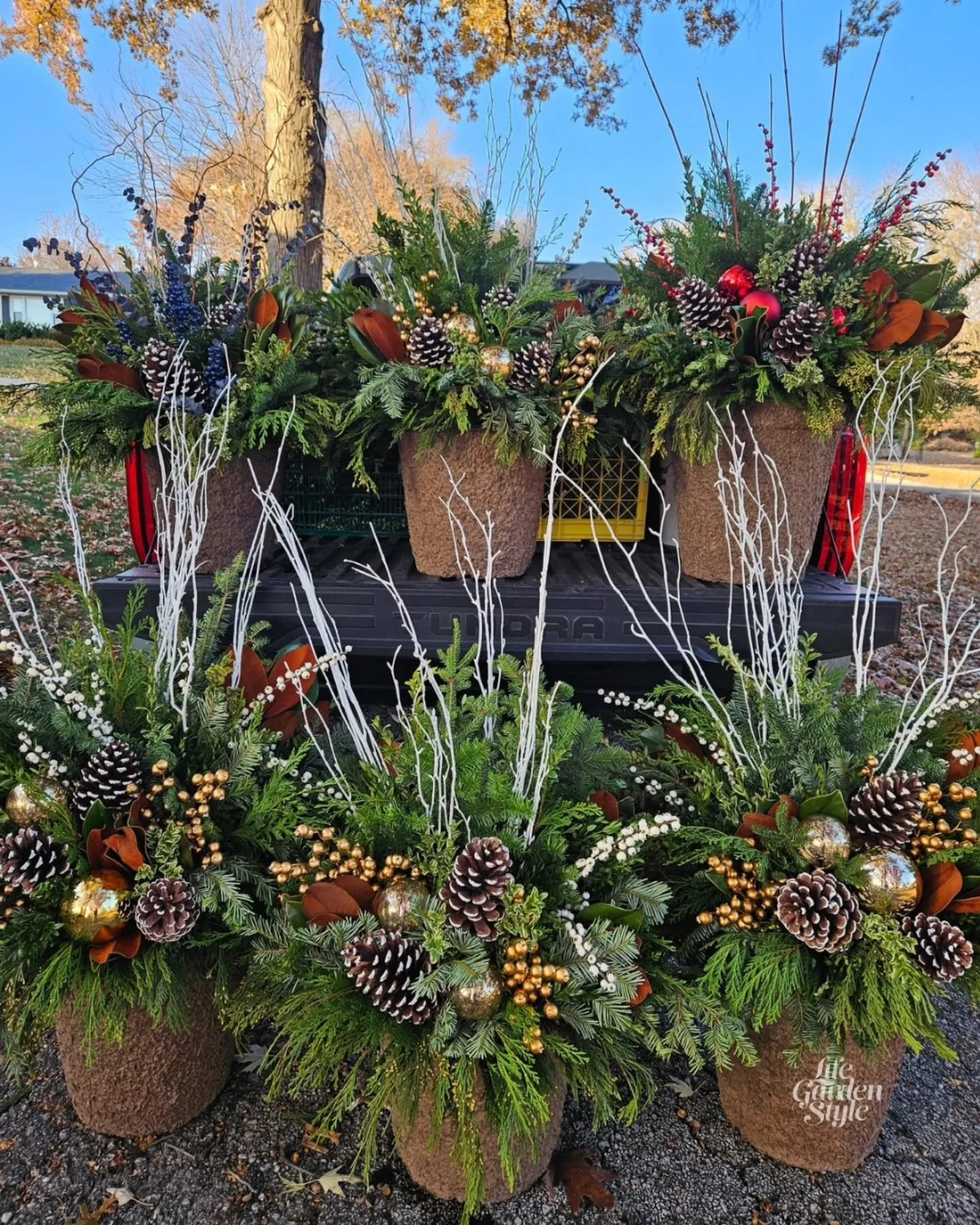 Magic making is off to a solid start 🌲✨️❤️

#winterplanters #holidayplanters #seasonalplanters #curbappeal #containergardendesign #containergardening #porchplanters #holidayporchpots #winterporchdecor #holidaypots #planterdesign
#planterinspiration 