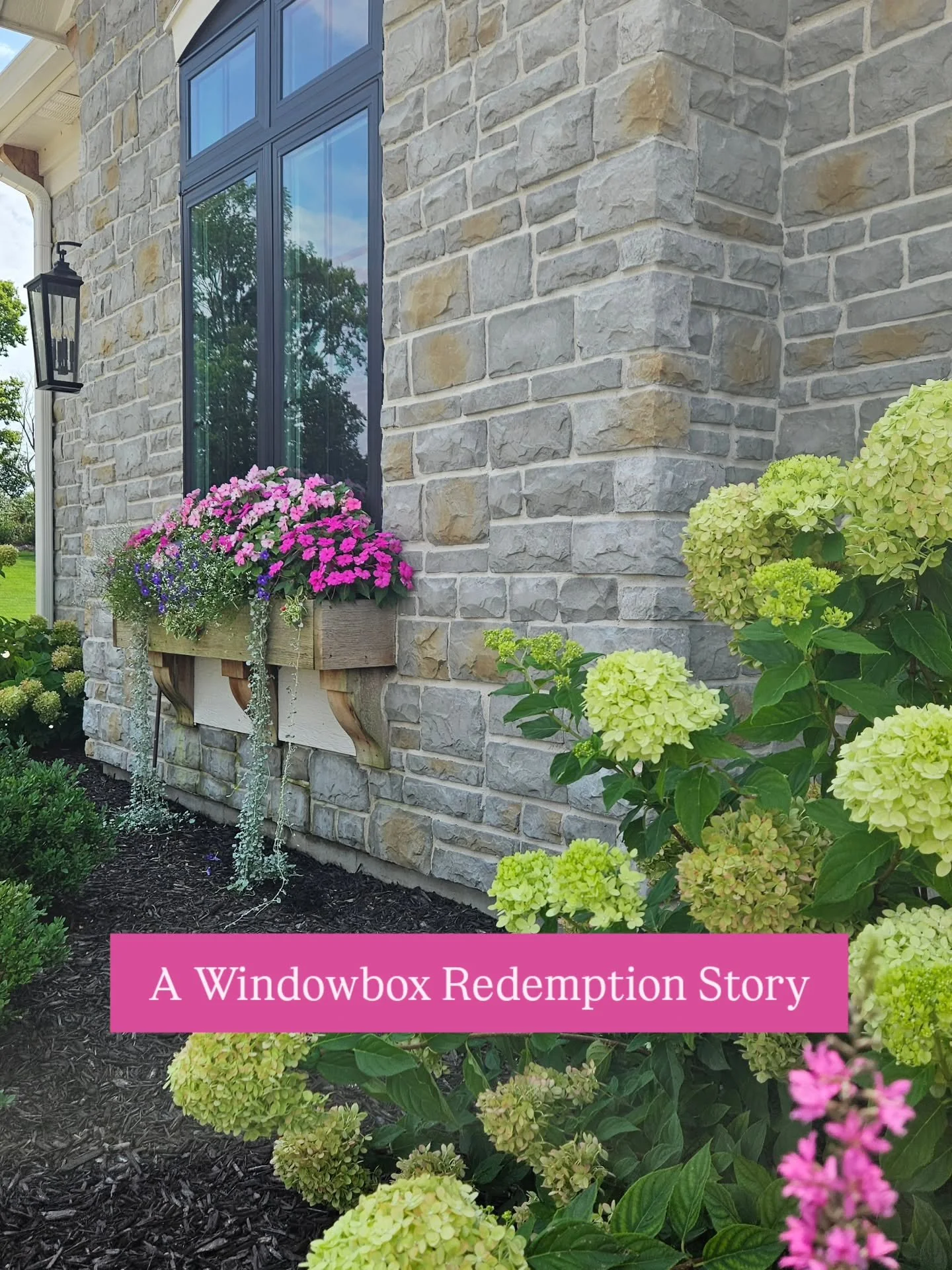 Remember the summer windowbox debacle? After the deer devoured the first planting in June, we replaced most of the plants, client launched a deer protection plan and here we are! 💚🌸😍

#lifegardenstyle #seasonalflowerdesign #windowboxplanter