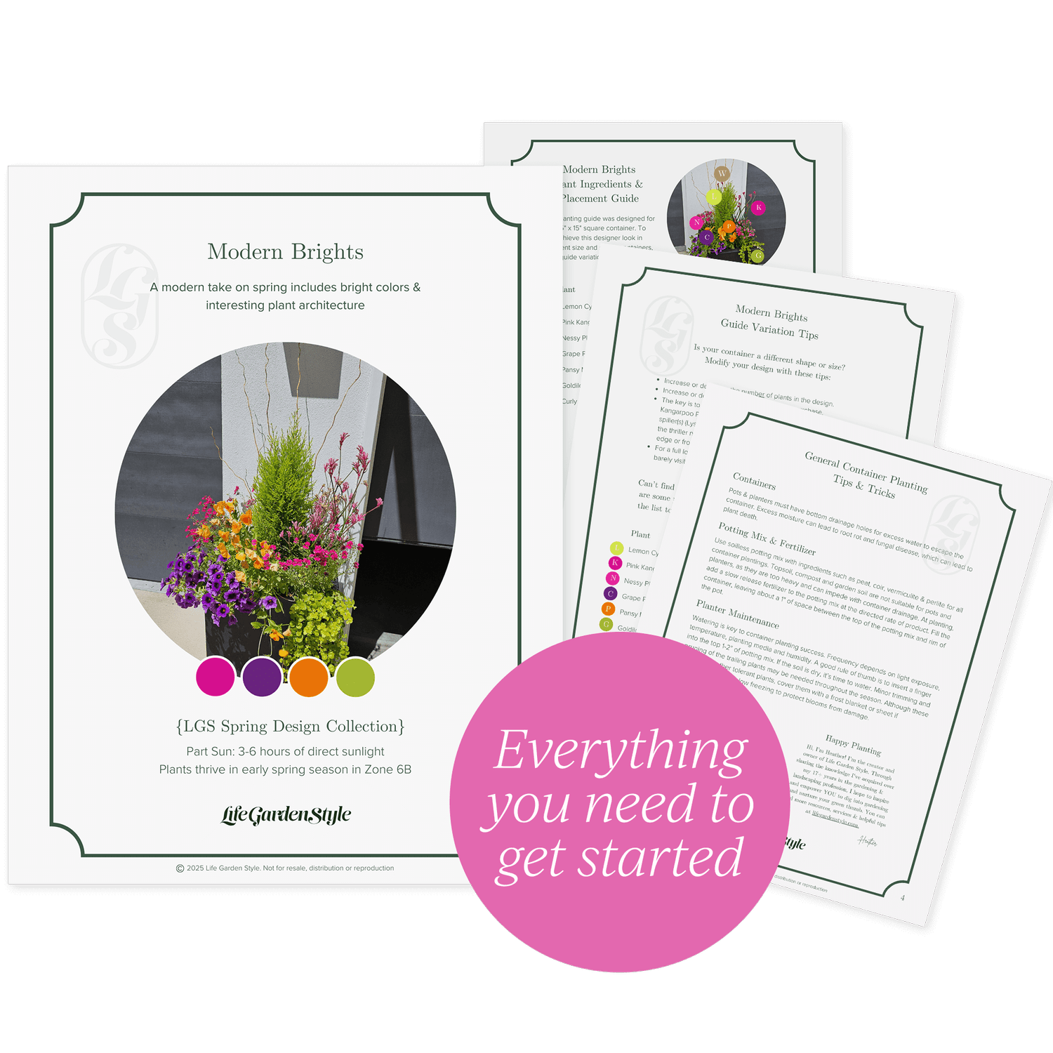 Planting Guide Design Container Garden Planting Guides | Life Garden Style