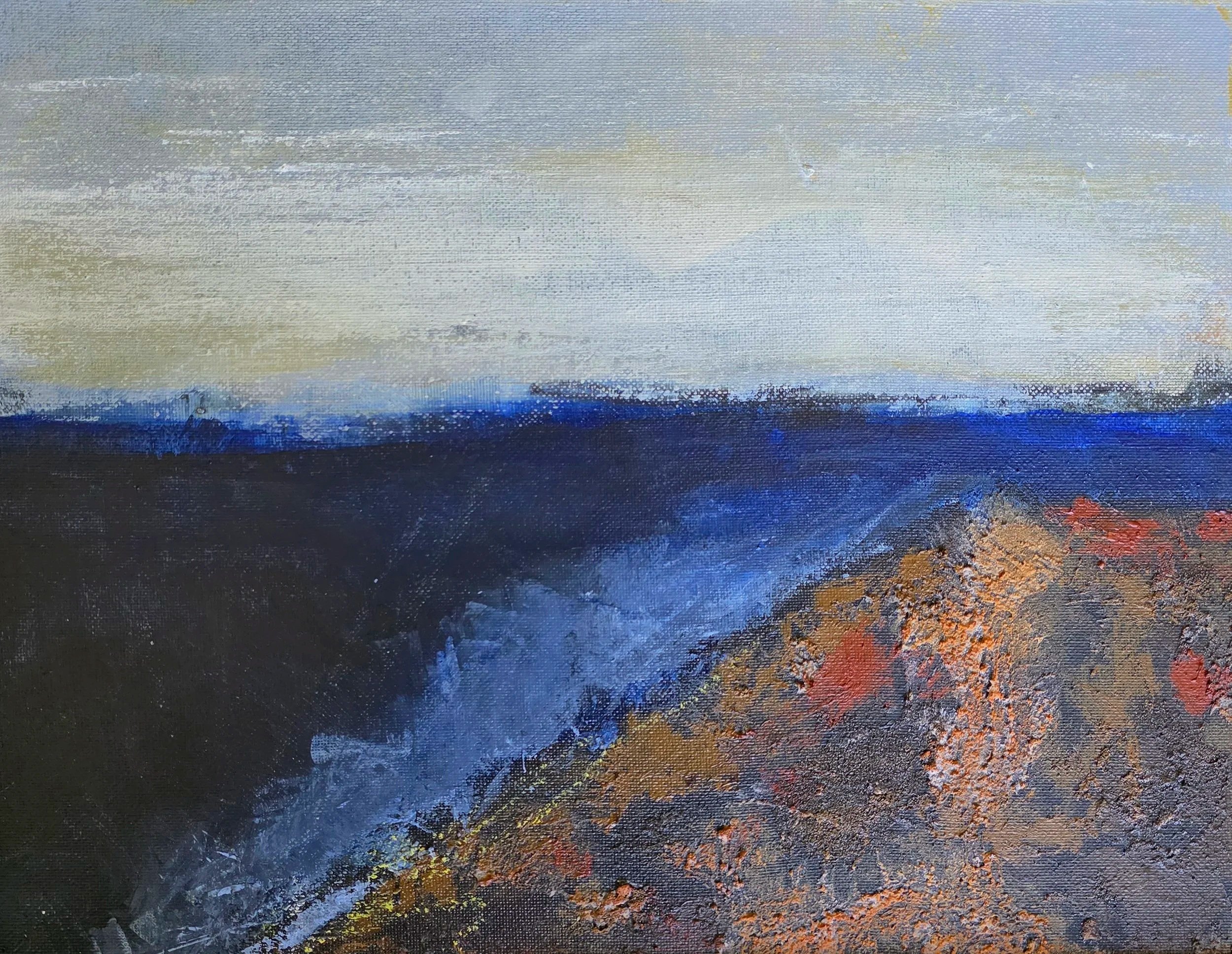 Abstract Sea L Shape, 11x14, $325