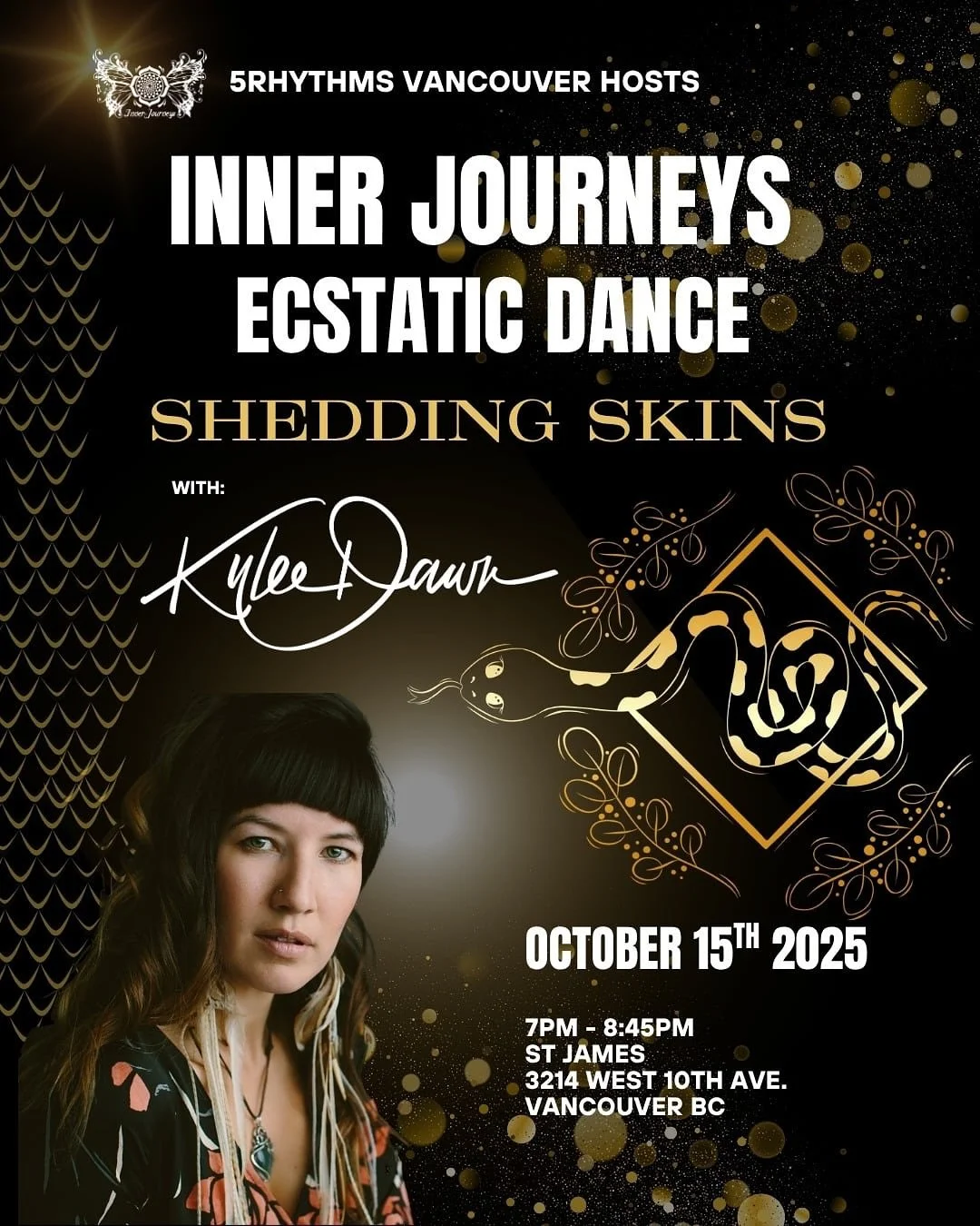 Vancouver!! 
I am coming your way with two soul nourishing offerings ✨ 
I am honoured and excited to be hosted by both 5Rhythms Vancouver and Ride the Rhythm to share my passion of Dance ✨ 

⭐️ Wednesday at 7pm  please join us at St James for Inner J