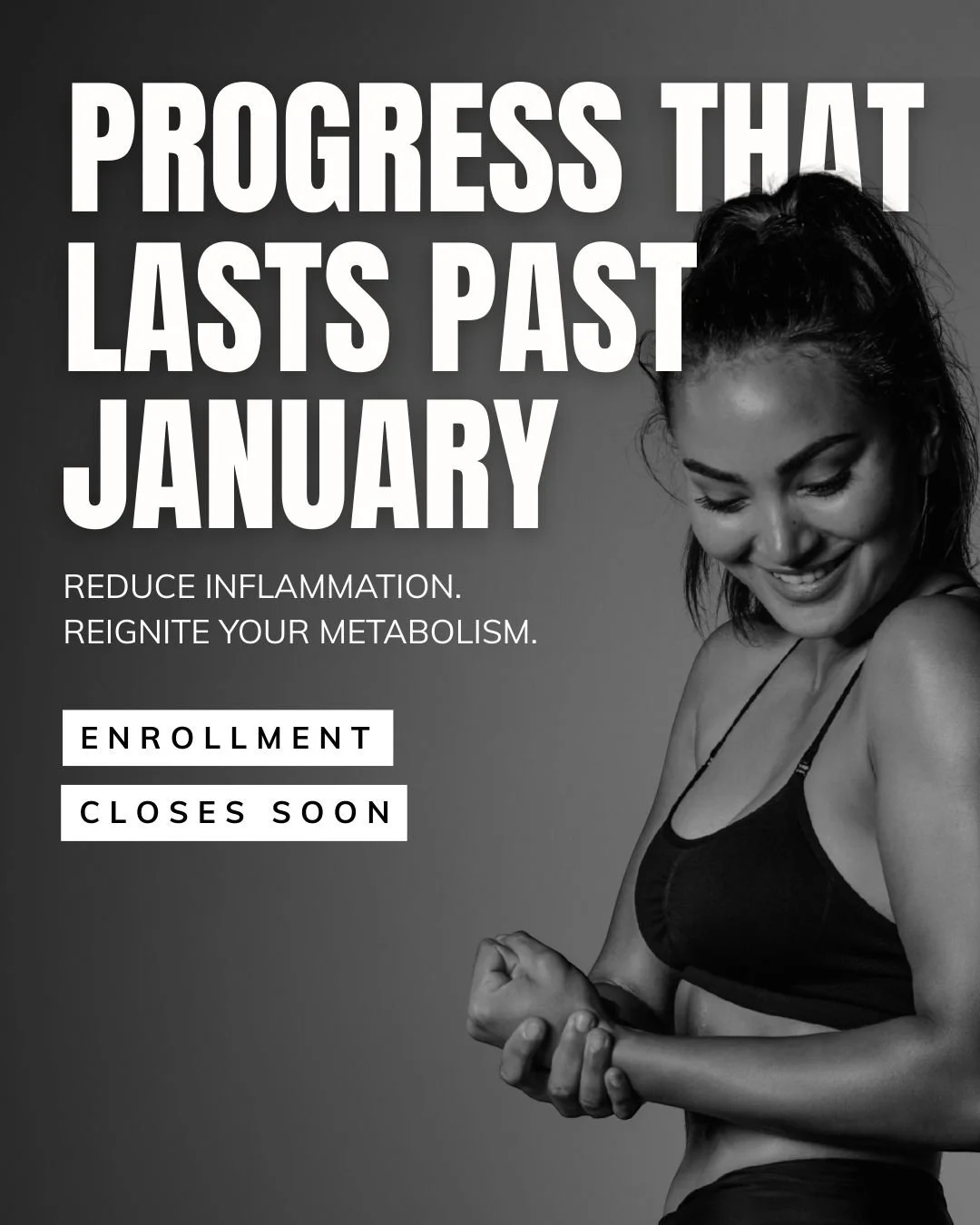 This isn&rsquo;t a crash diet. It&rsquo;s concentrated strategy.

The Body Recomp Blueprint jumpstarts your metabolism, reduces inflammation and bloating, and helps your clothes fit comfortably again, all before the new year begins.

Progress that fe