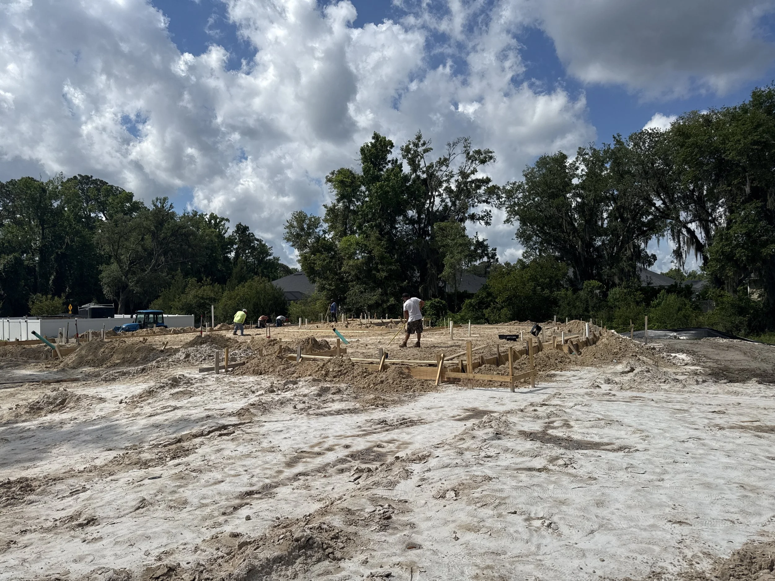Site preparation and foundation layout are underway for this new custom home off State Road 16 near SilverLeaf in St. Augustine, Florida. Elite Construction of JAX builds quality custom homes throughout St. Augustine, Jacksonville, St. Johns County, 