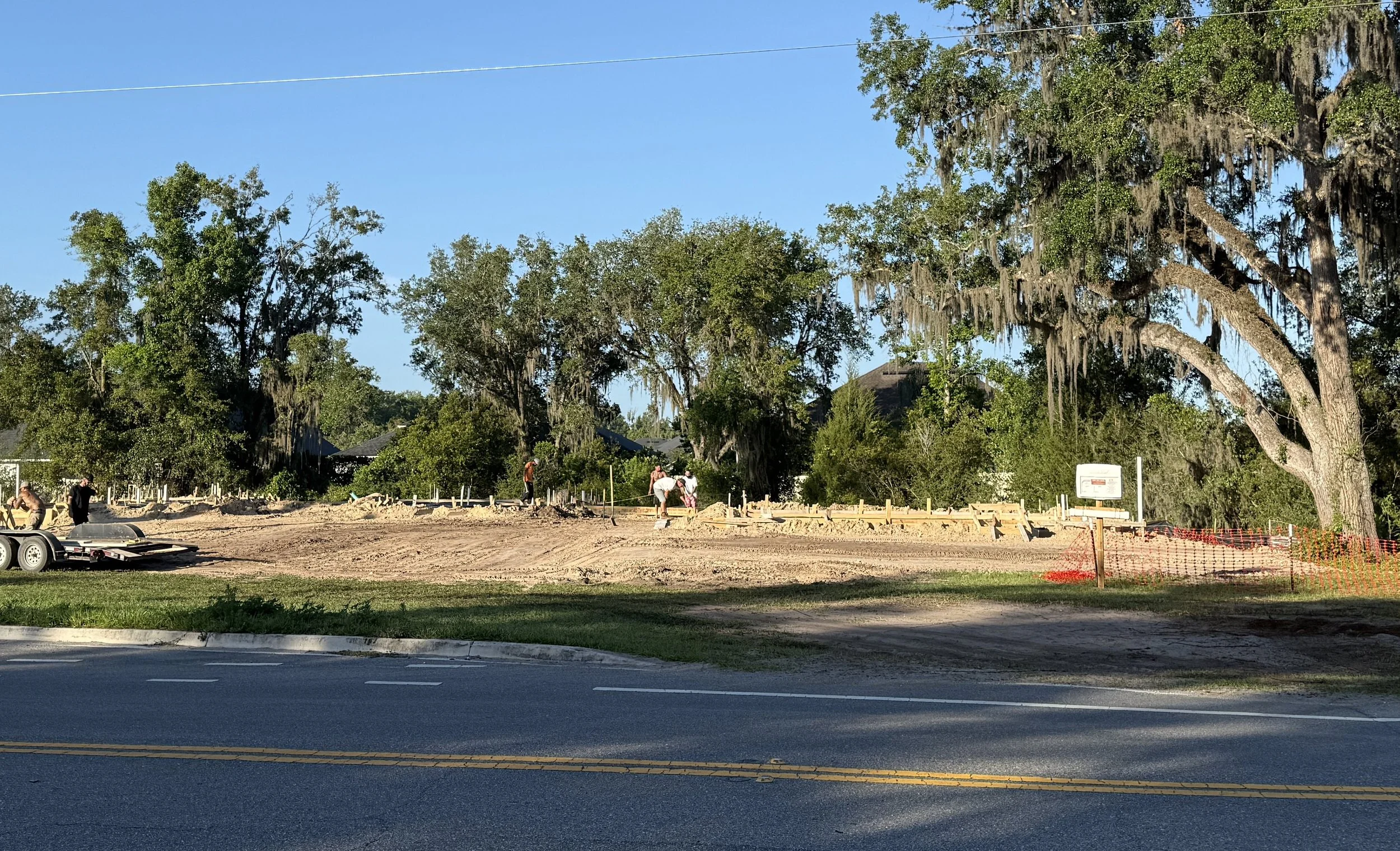 Site preparation and foundation layout are underway for this new custom home off State Road 16 near SilverLeaf in St. Augustine, Florida. Elite Construction of JAX builds quality custom homes throughout St. Augustine, Jacksonville, St. Johns County, 