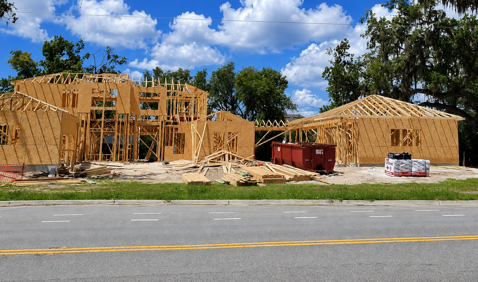 Framing continues on this large custom home off State Road 16 near SilverLeaf in St. Augustine, Florida. Elite Construction of JAX specializes in quality custom home construction throughout St. Augustine, Jacksonville, St. Johns County, and Northeast