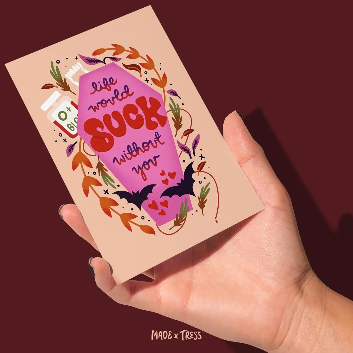Here&rsquo;s my cute casket for this week&rsquo;s #doodleween24 🦇
Hosted by @doodlebymeg 
.
.
.
🏷️
#illustrator #illustration #licensingartist #digitalillustration #womenwhodraw #femaleillustrator #artlicensing #halloweenart #spookyart #greetingcar