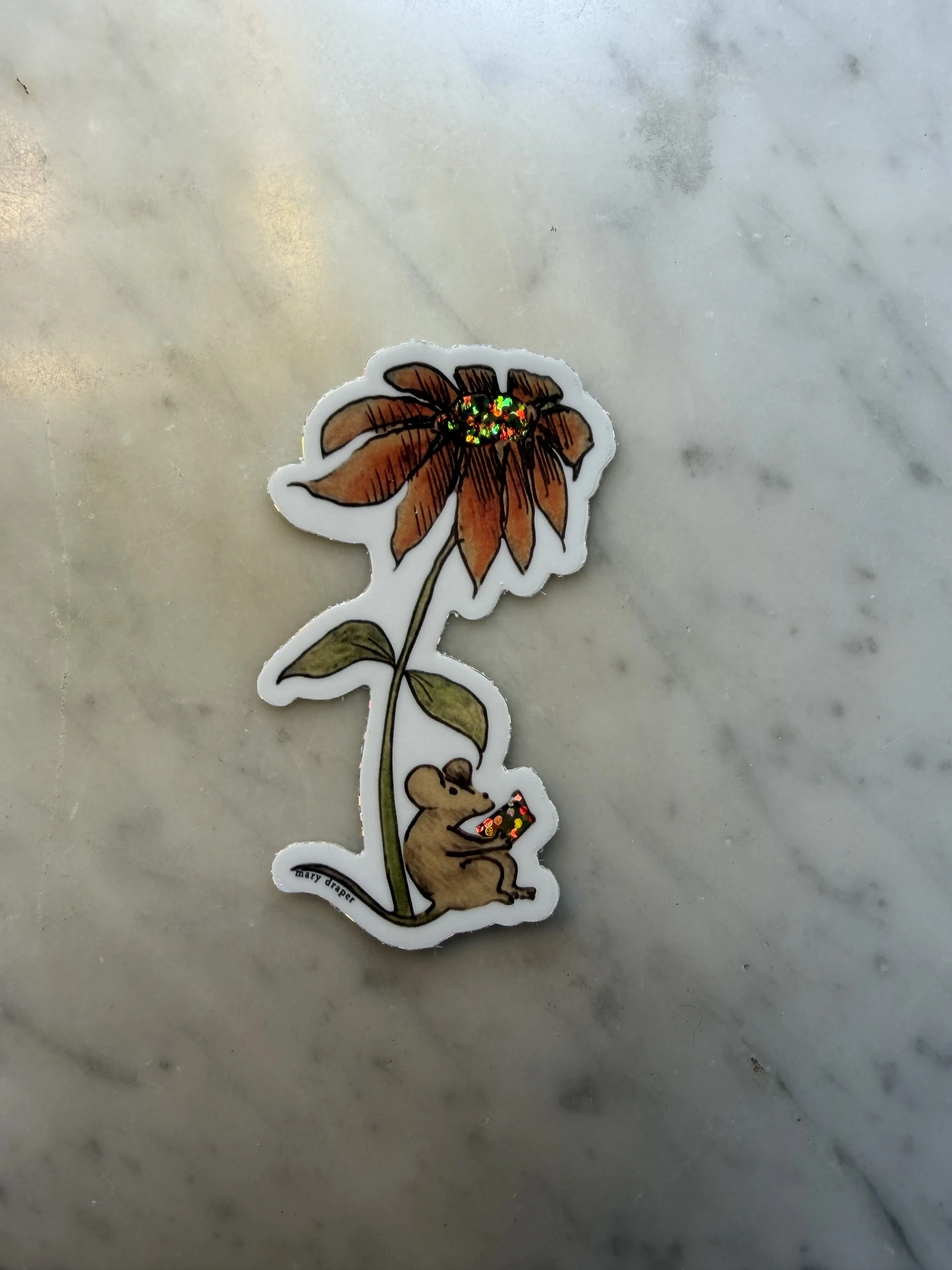 Nicholas the Mouse Sparkly Sticker