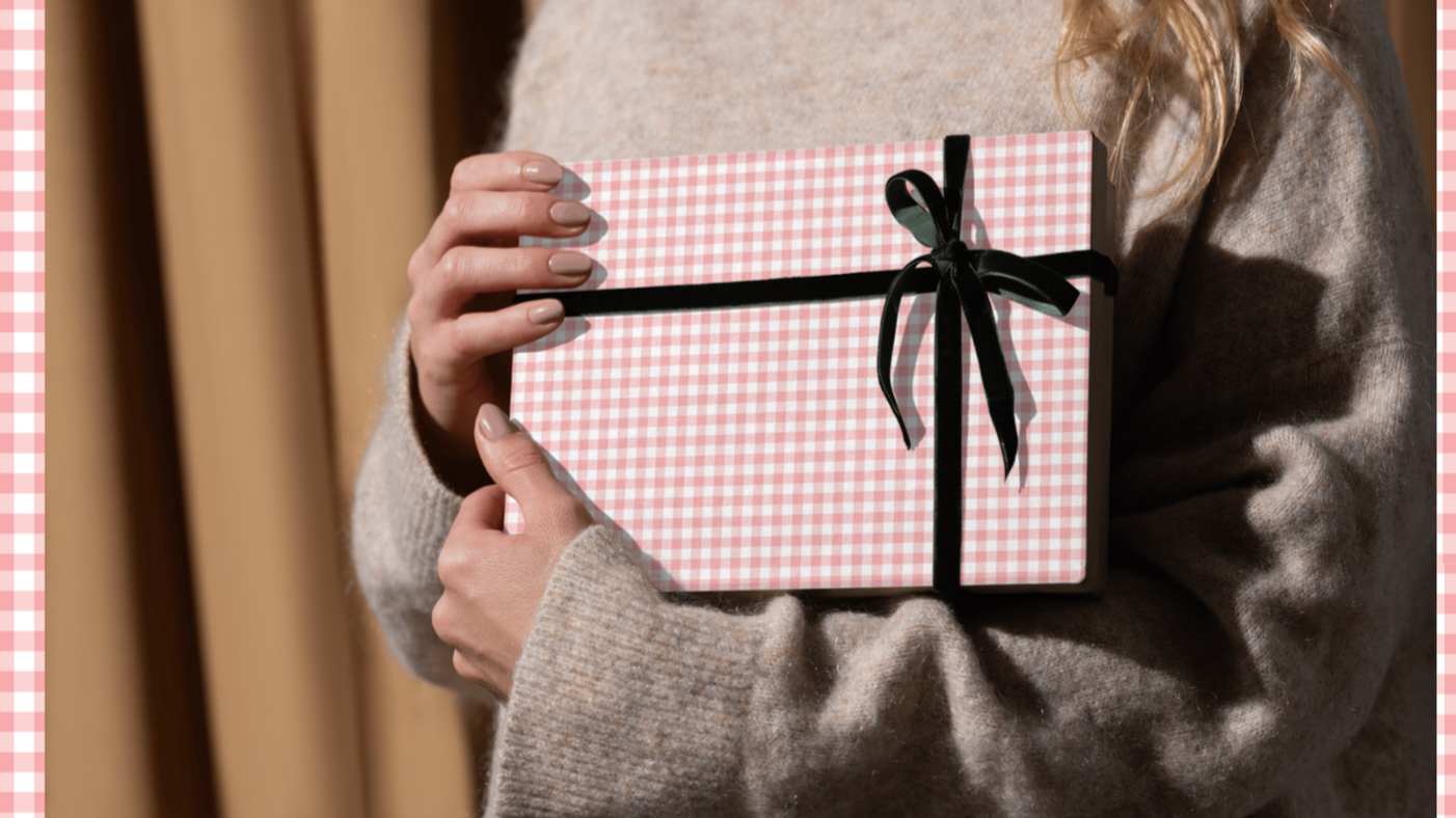 Charlotte Pink and White Gingham Check Wrapping Paper