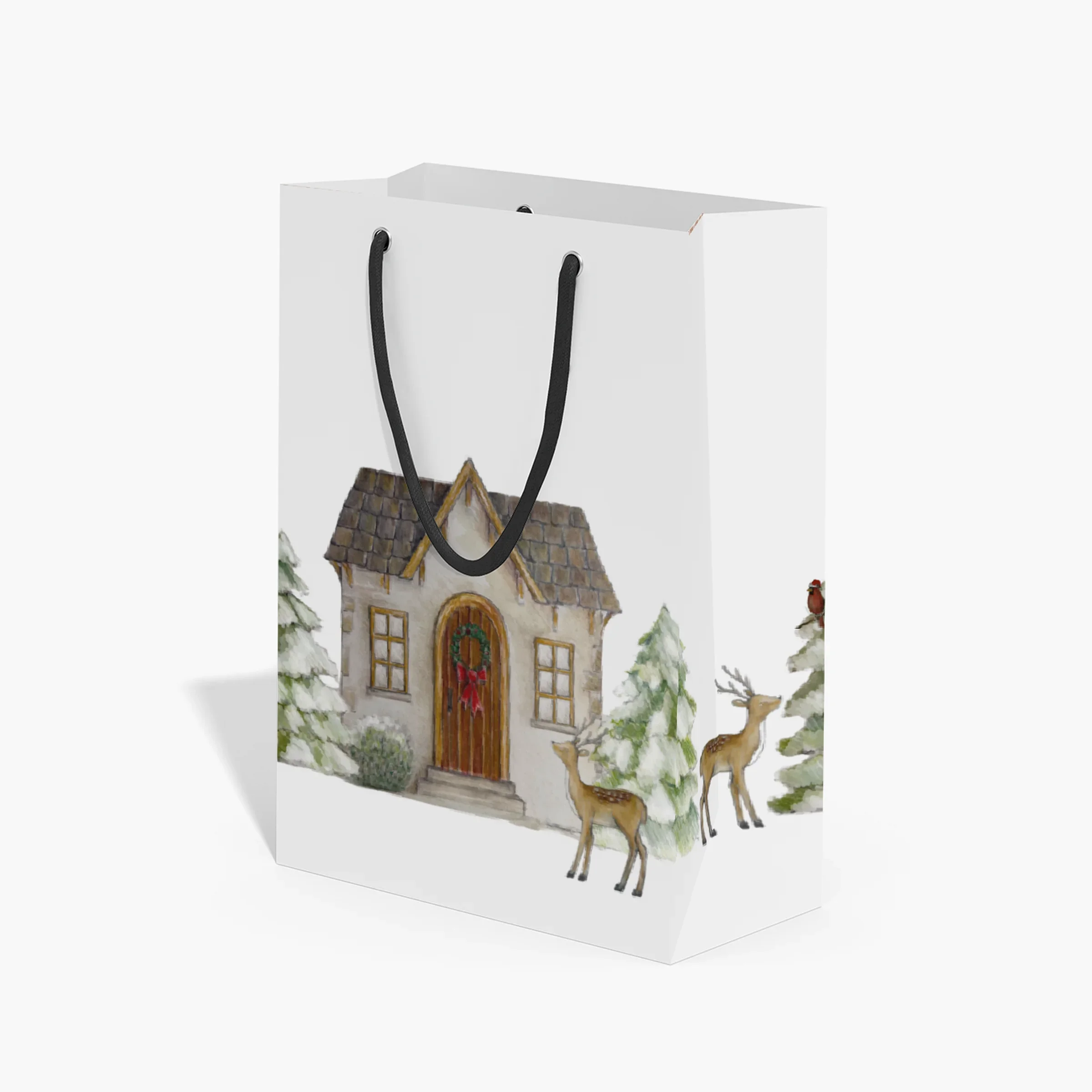 Winter Cottage Holiday Gift Bag