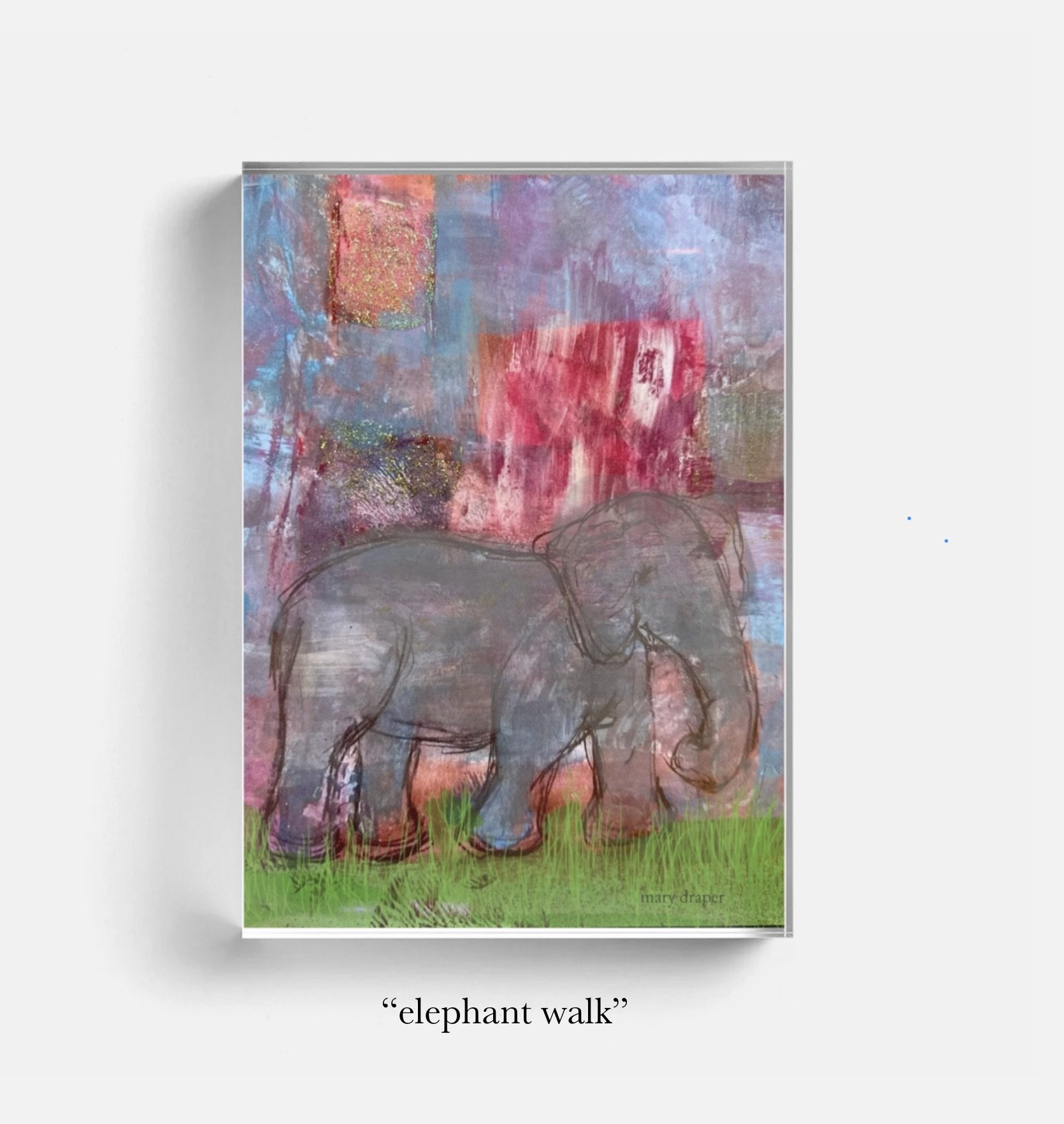 “Elephant Walk" — Abstract Acrylic Block