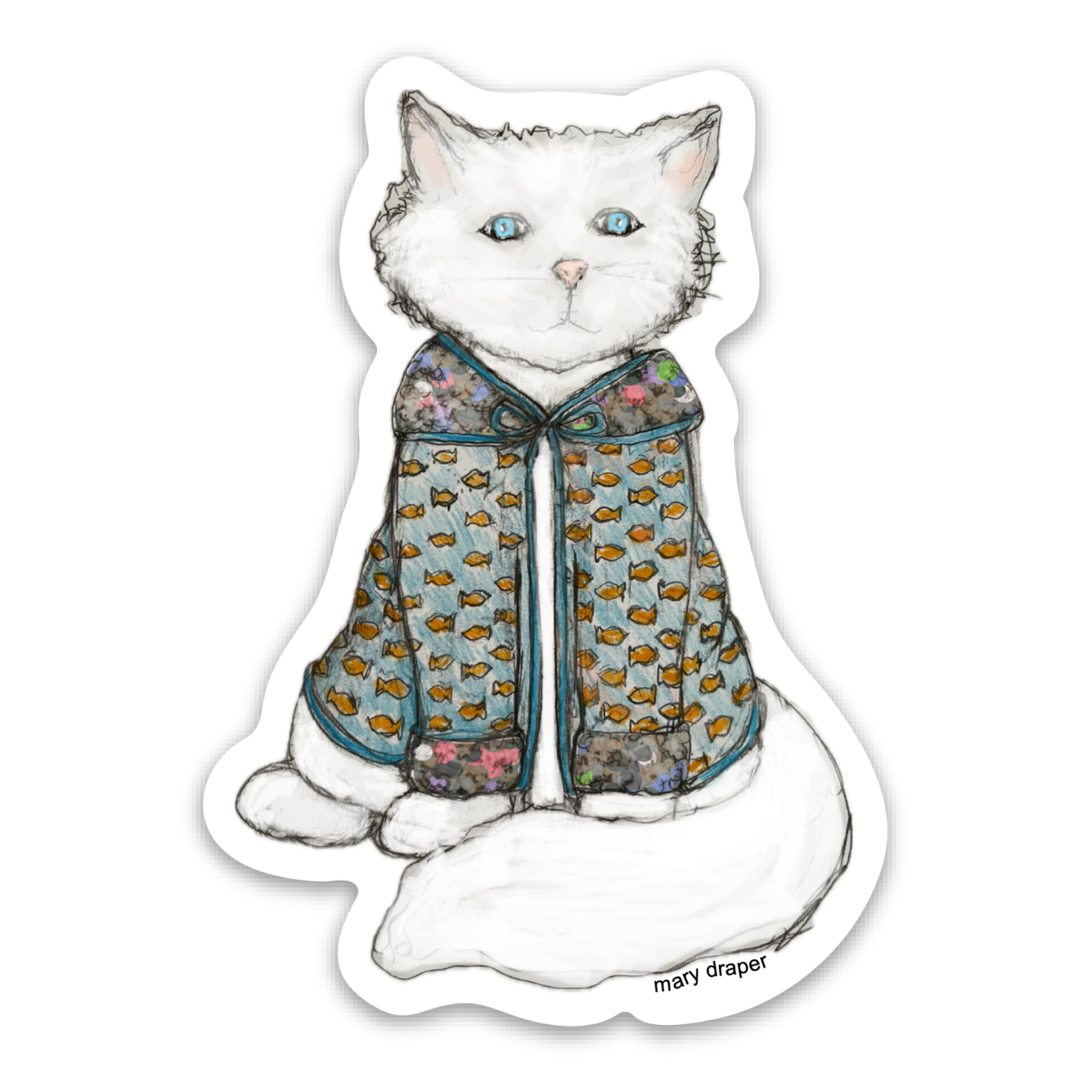 Clarence the Cat Sparkly Sticker