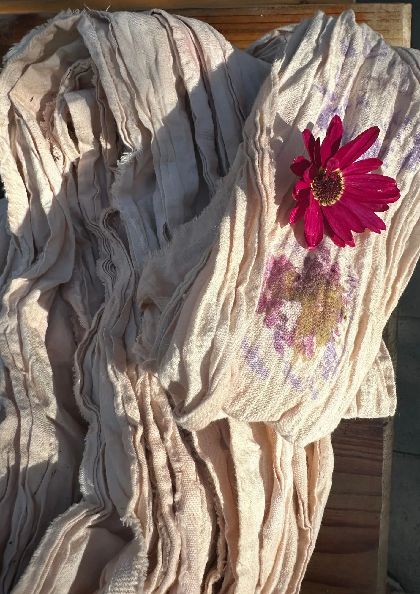 DIY Pressed flower + Avocado dyed belly binder