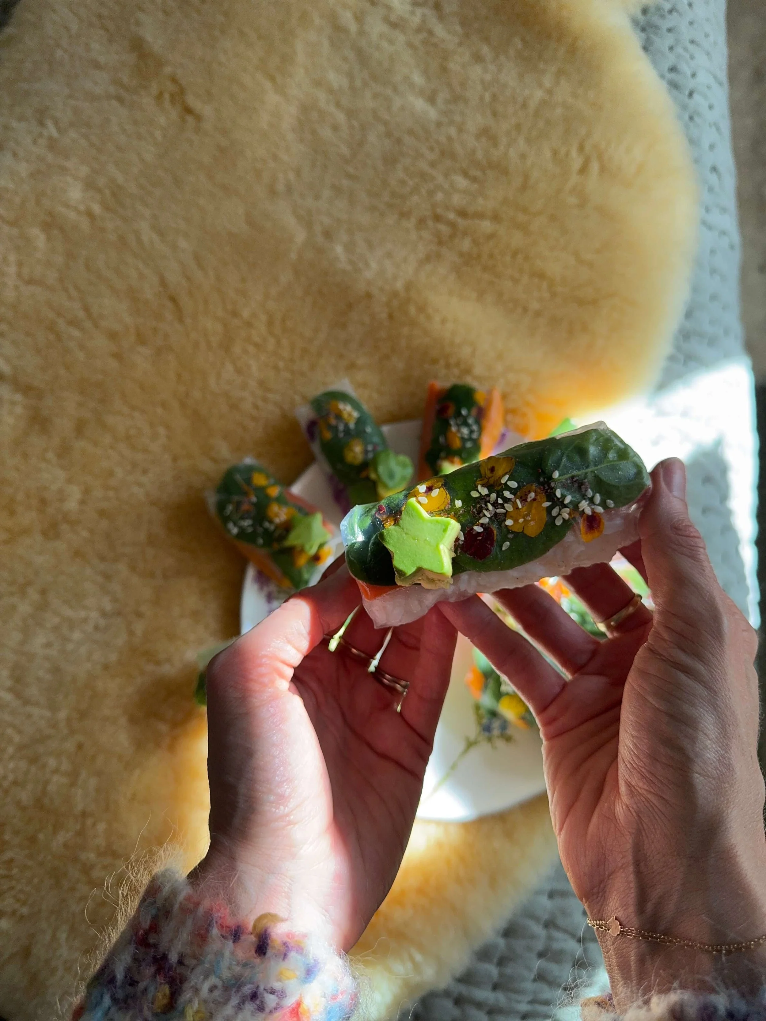 Dopamine Postpartum Snack: Colorful Spring Rolls