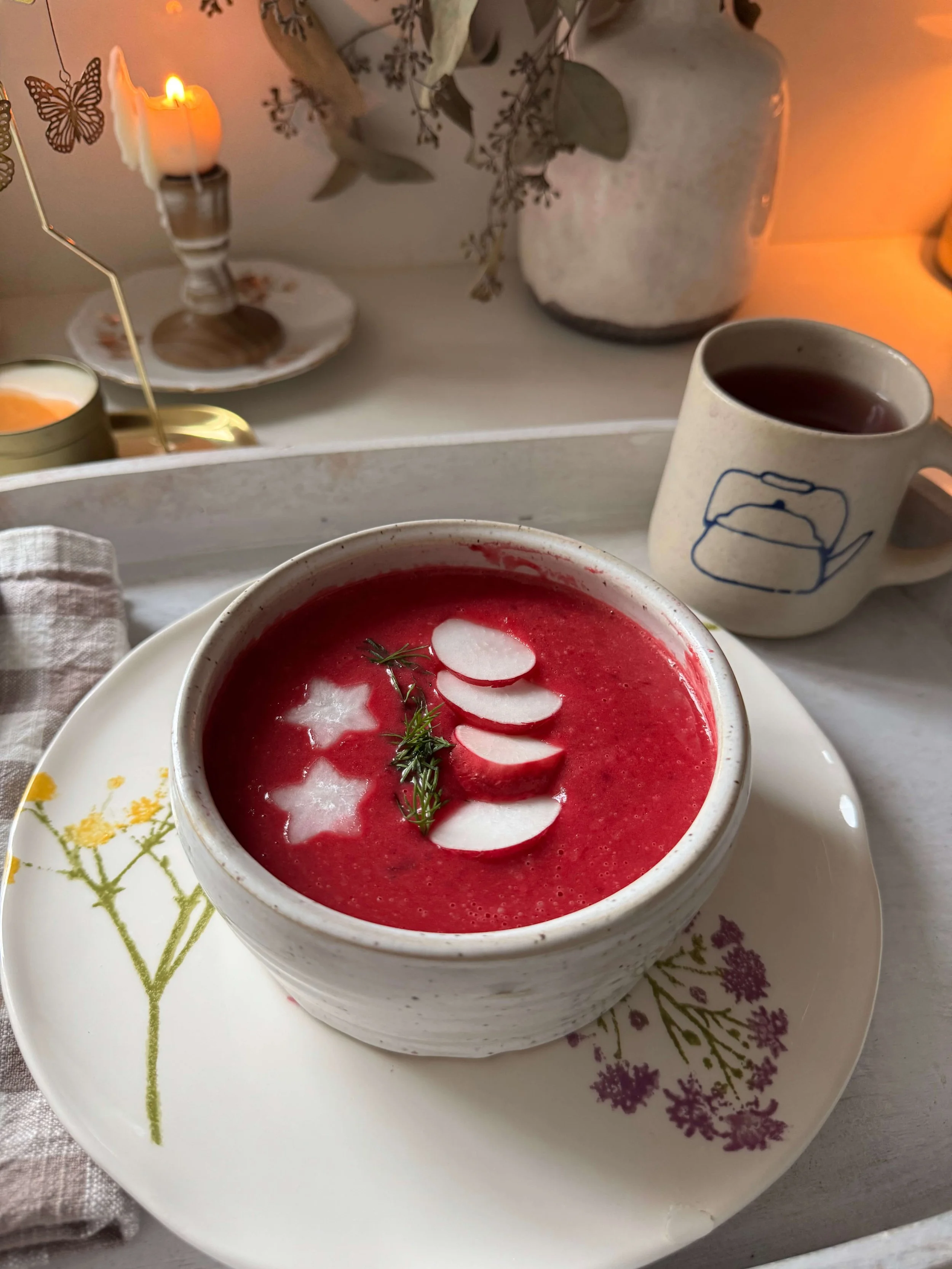 Creamy Potato Beet Soup for Postpartum Nourishment