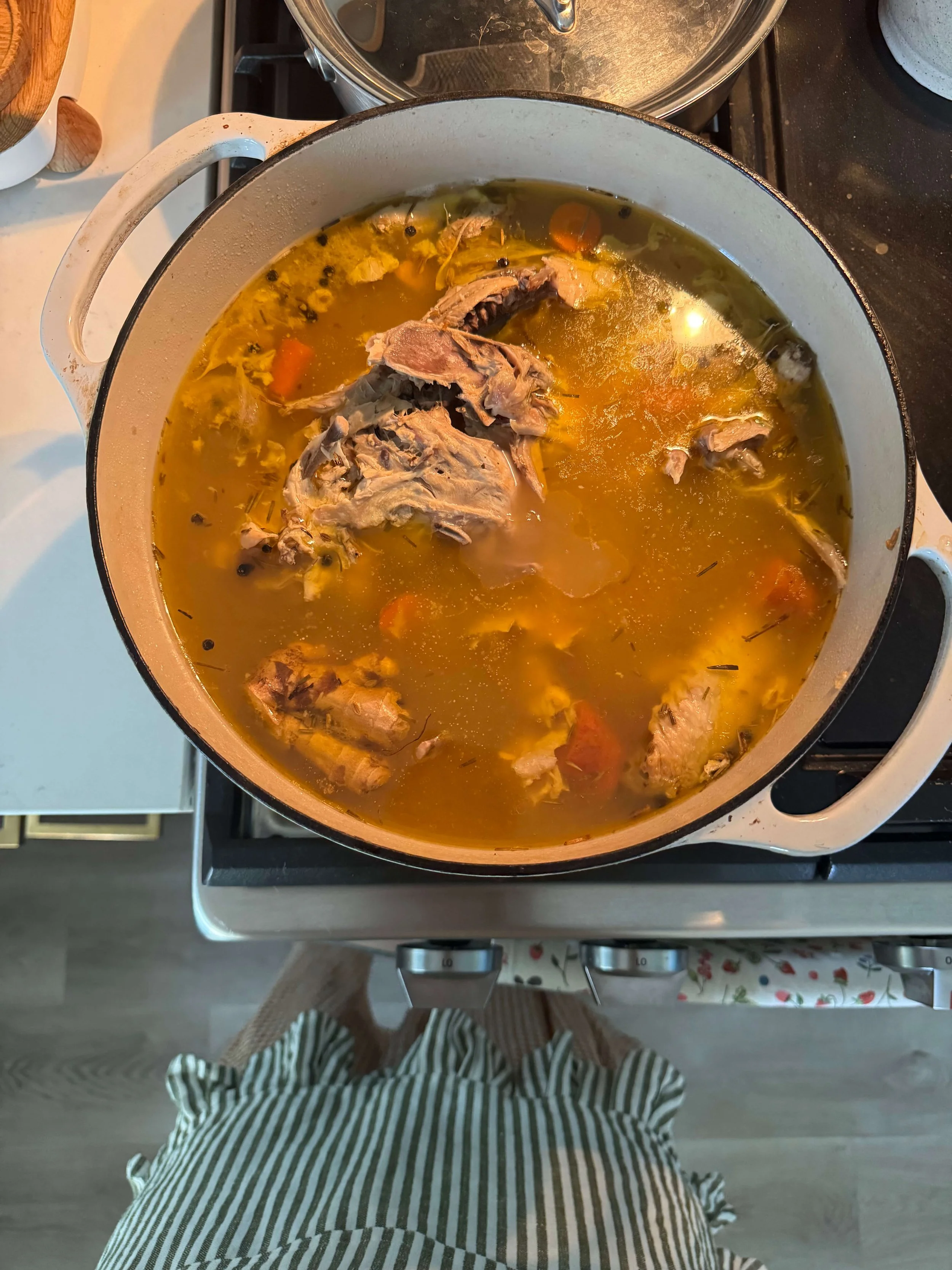 Herb &amp; Garlic Roast Chicken + Homemade Bone Broth Recipe