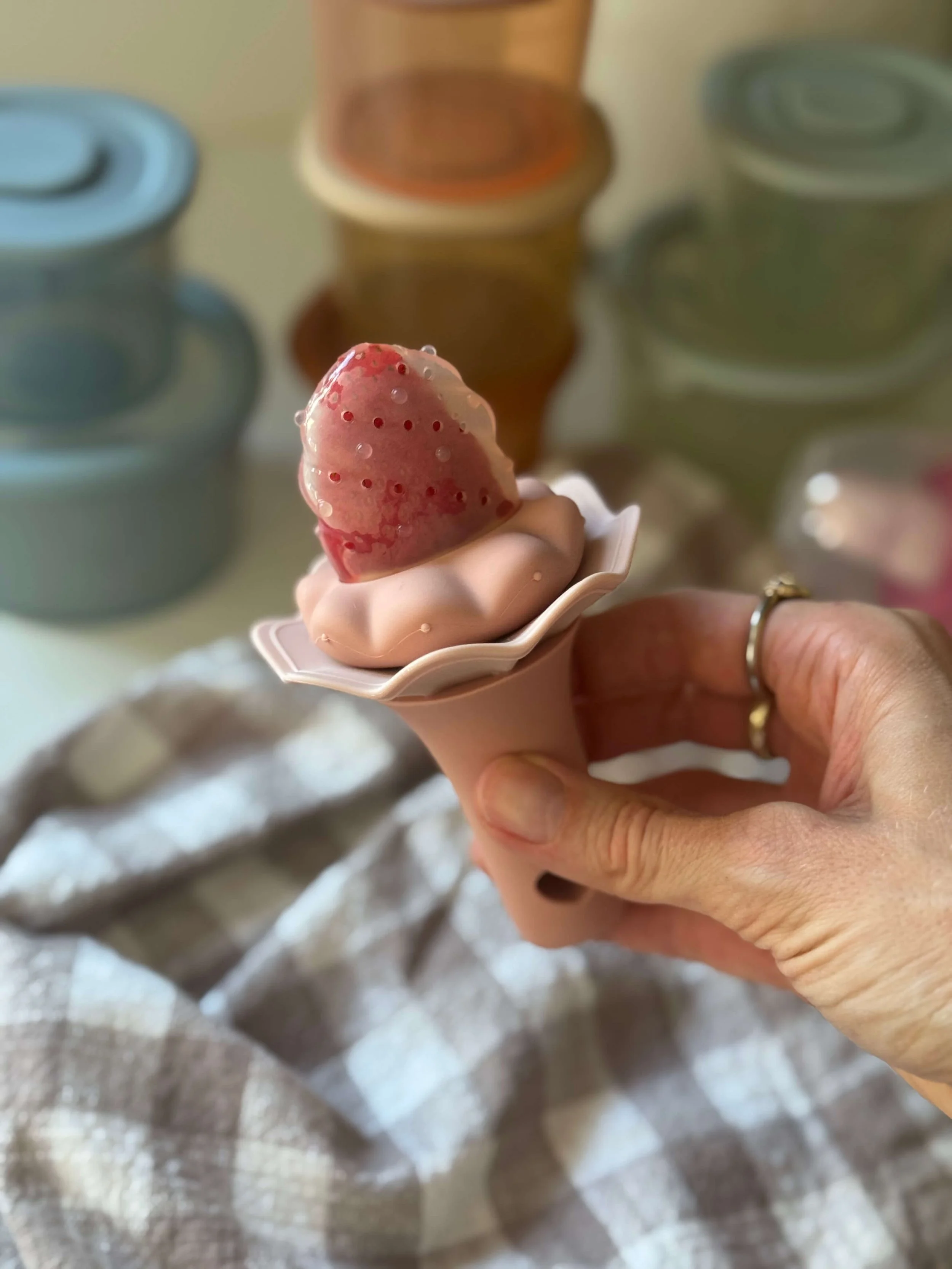 silicone toddler strawberry teether