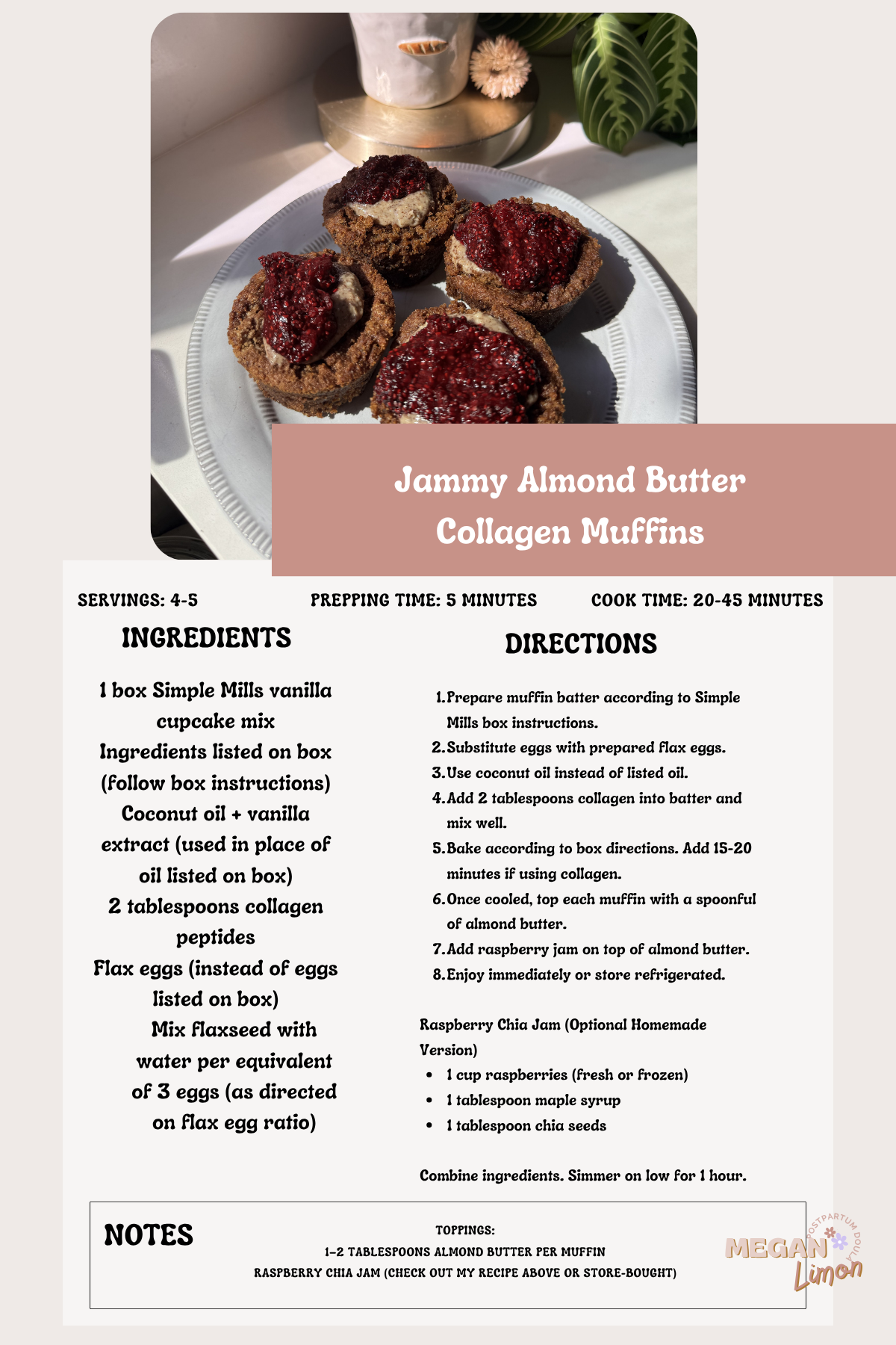 Jammy Almond Butter Collagen Muffins