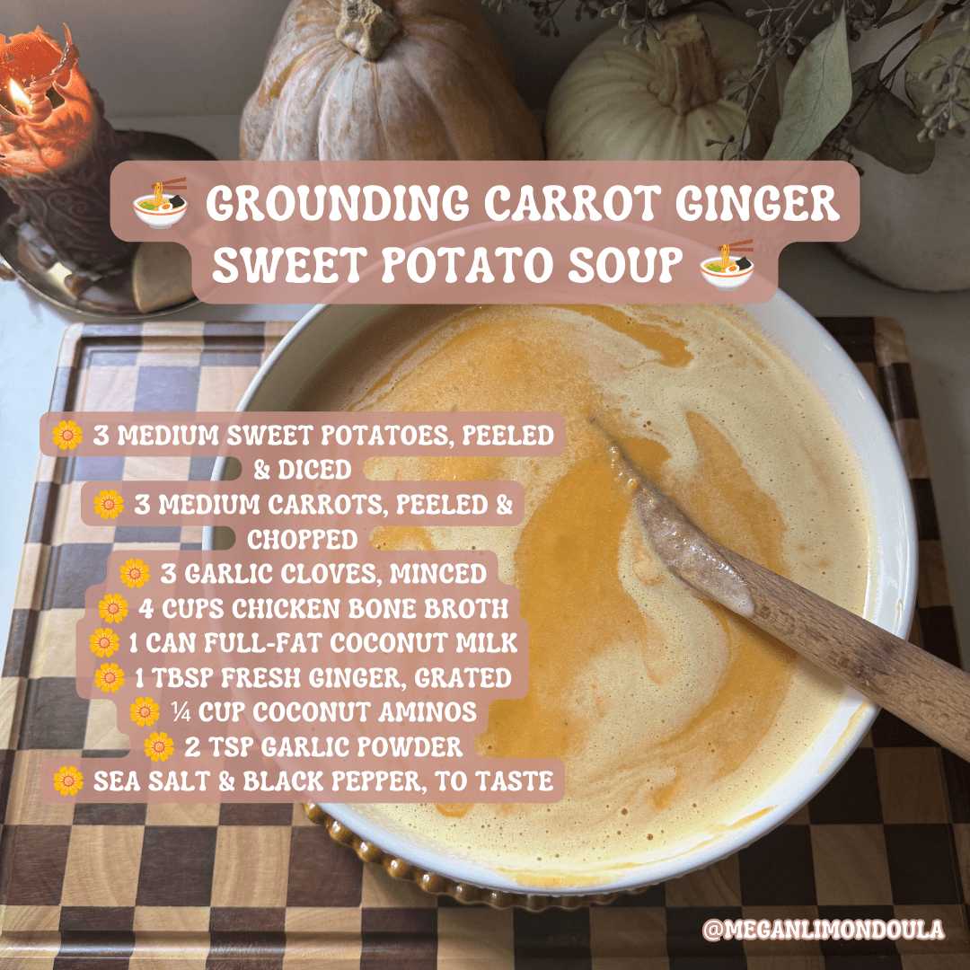 carrot ginger sweet potato soup in pot squash