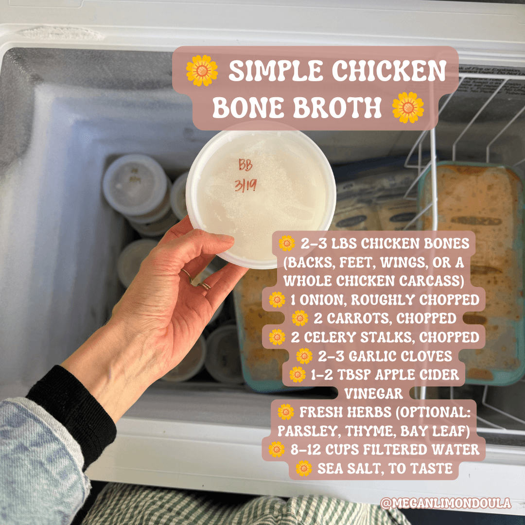 bone broth chicken in freezer