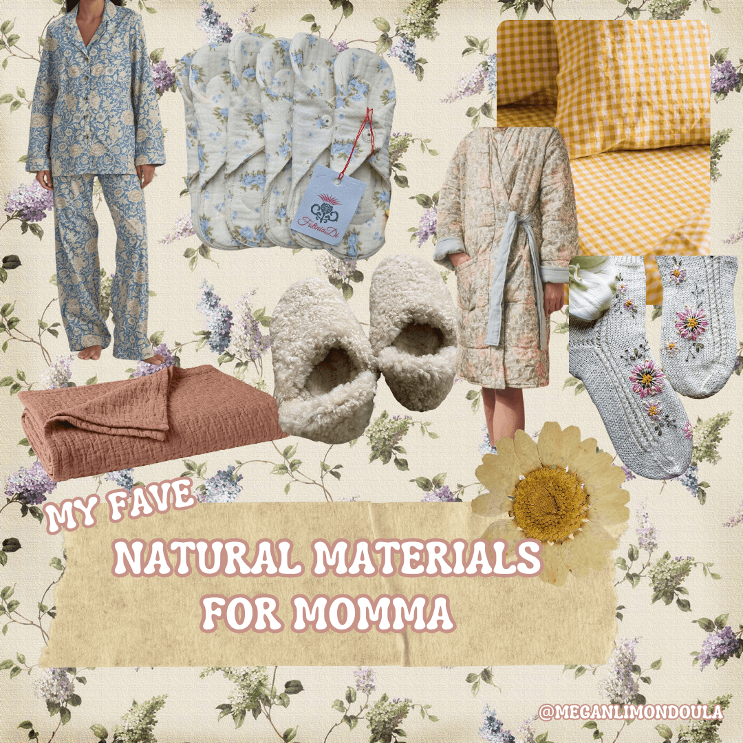 my fave natural materials for momma robe slippers