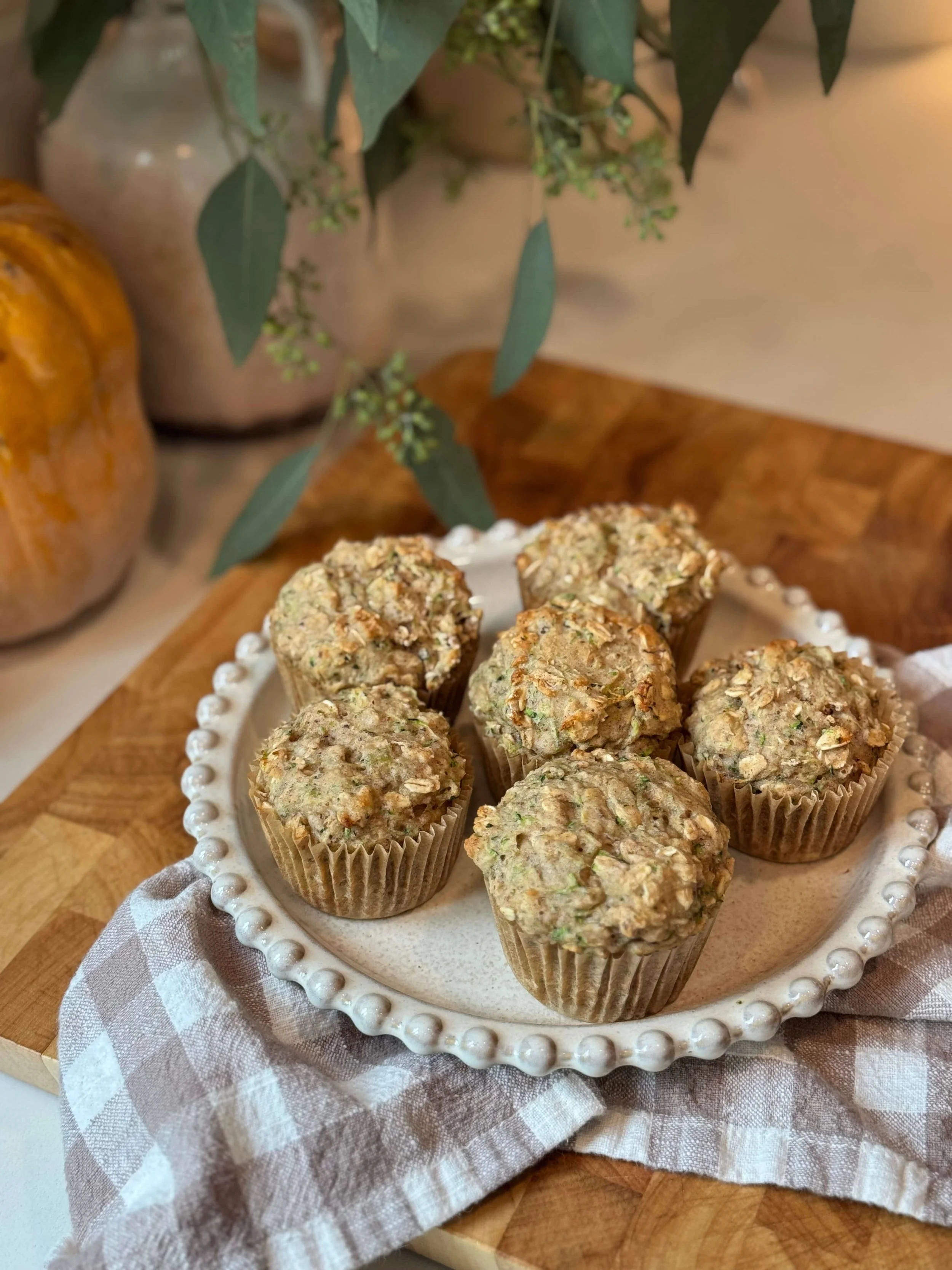 muffins on plate in kitchen zucchini