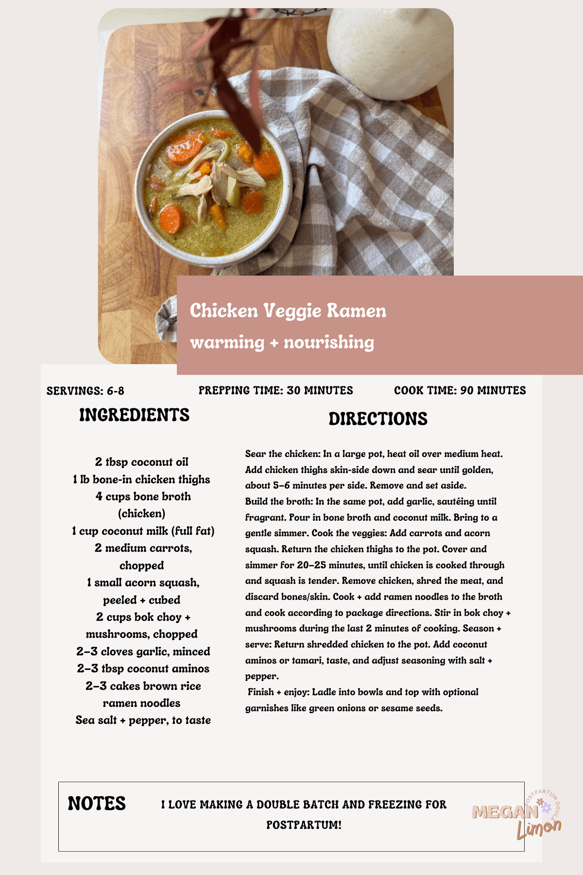 soup bowl on counter by autumn florals carrots chicken on gingham napkin  chicken ramen ingredients