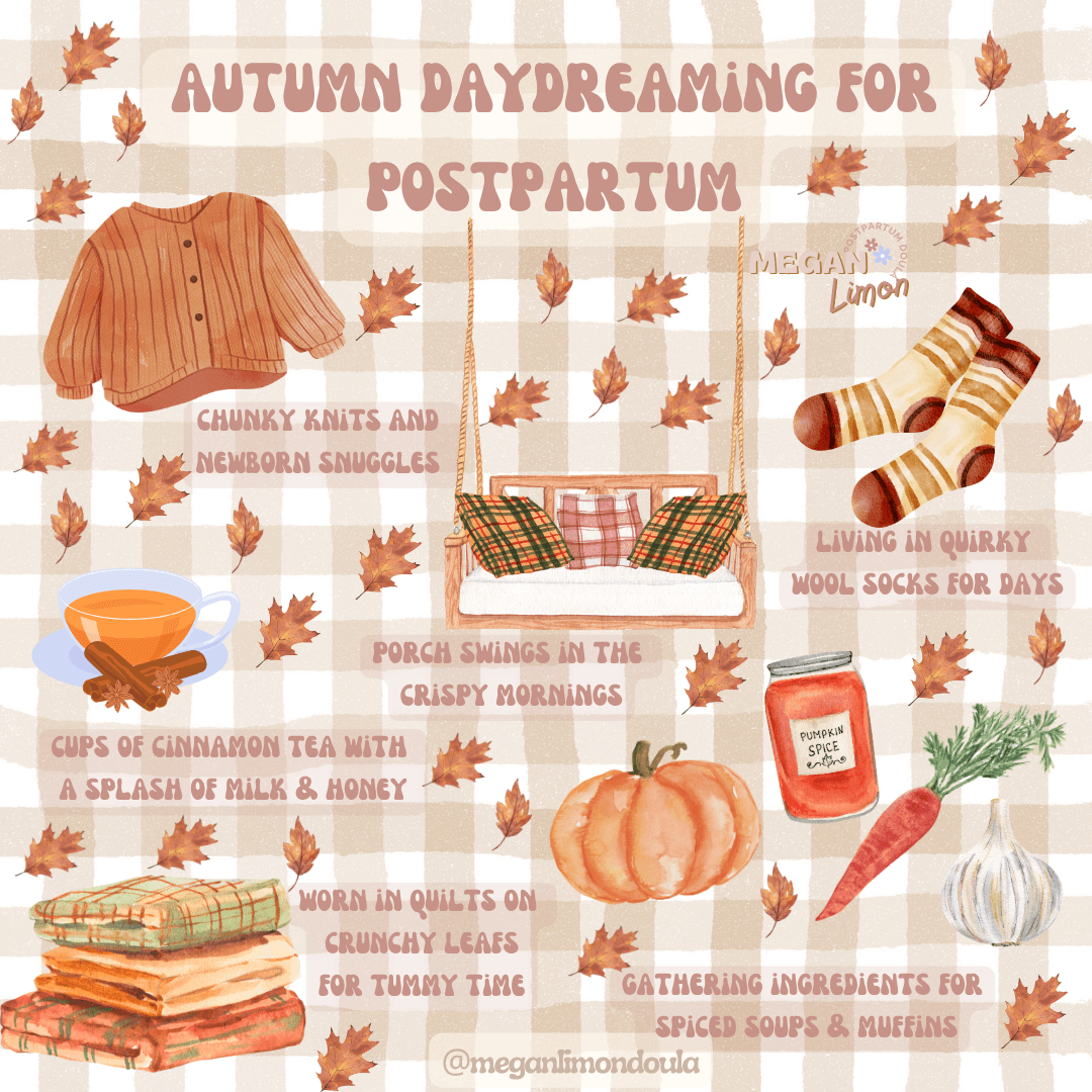 autumn daydreaming postpartum chunky knits graphic socks quilt pumpkin carrot garlic pillows autumnal