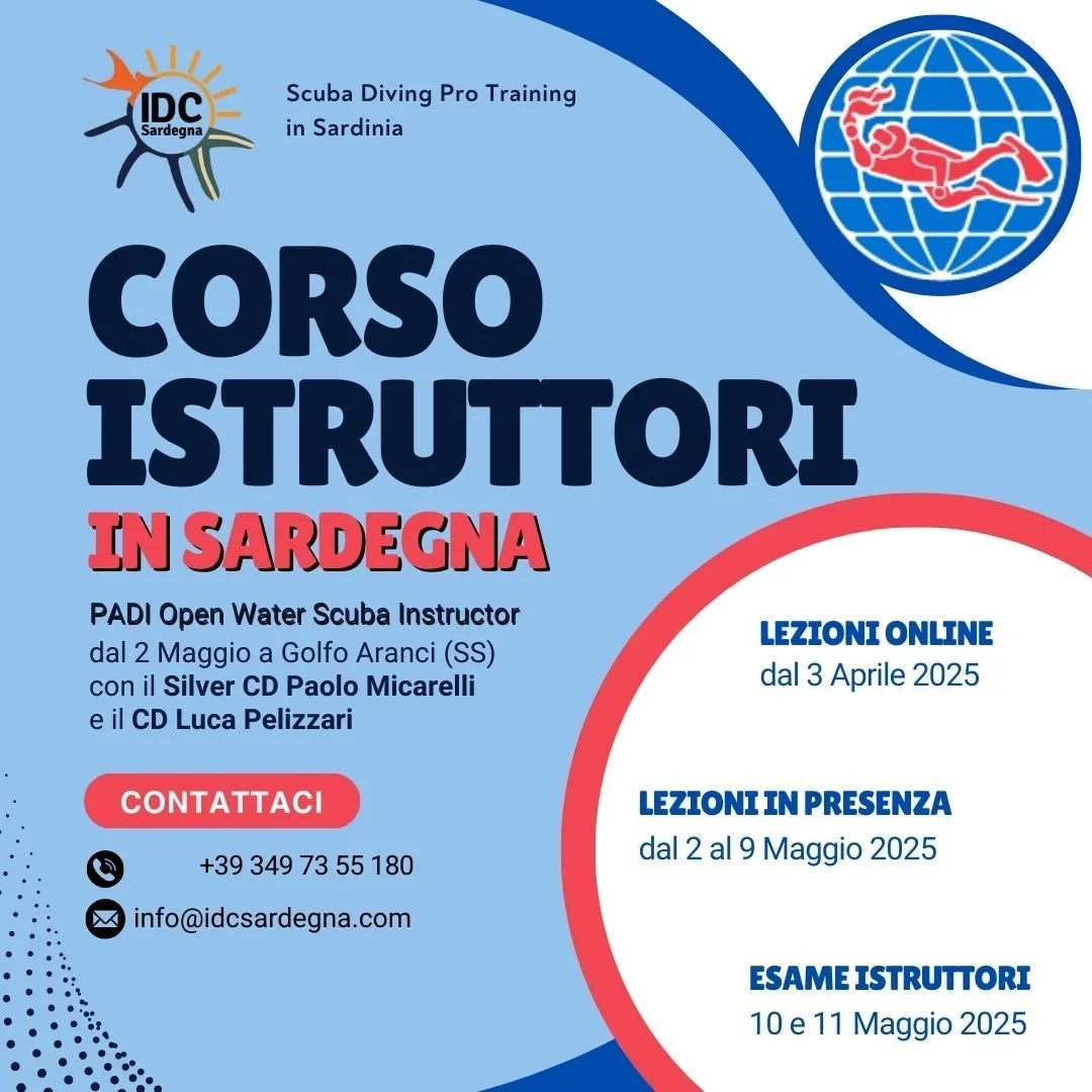 🌊 DIVENTA ISTRUTTORE SUBACQUEO A MAGGIO! 🌊

Hai mai sognato di trasformare la tua passione per il mare in una carriera internazionale? IDC Sardegna ti aspetta a Maggio con il corso istruttori PADI che ti aprir&agrave; le porte al mondo della subacq