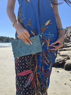 Ocean Drift Wristlet Clutch | Handcrafted Bali Beaded Bag | Donbernae