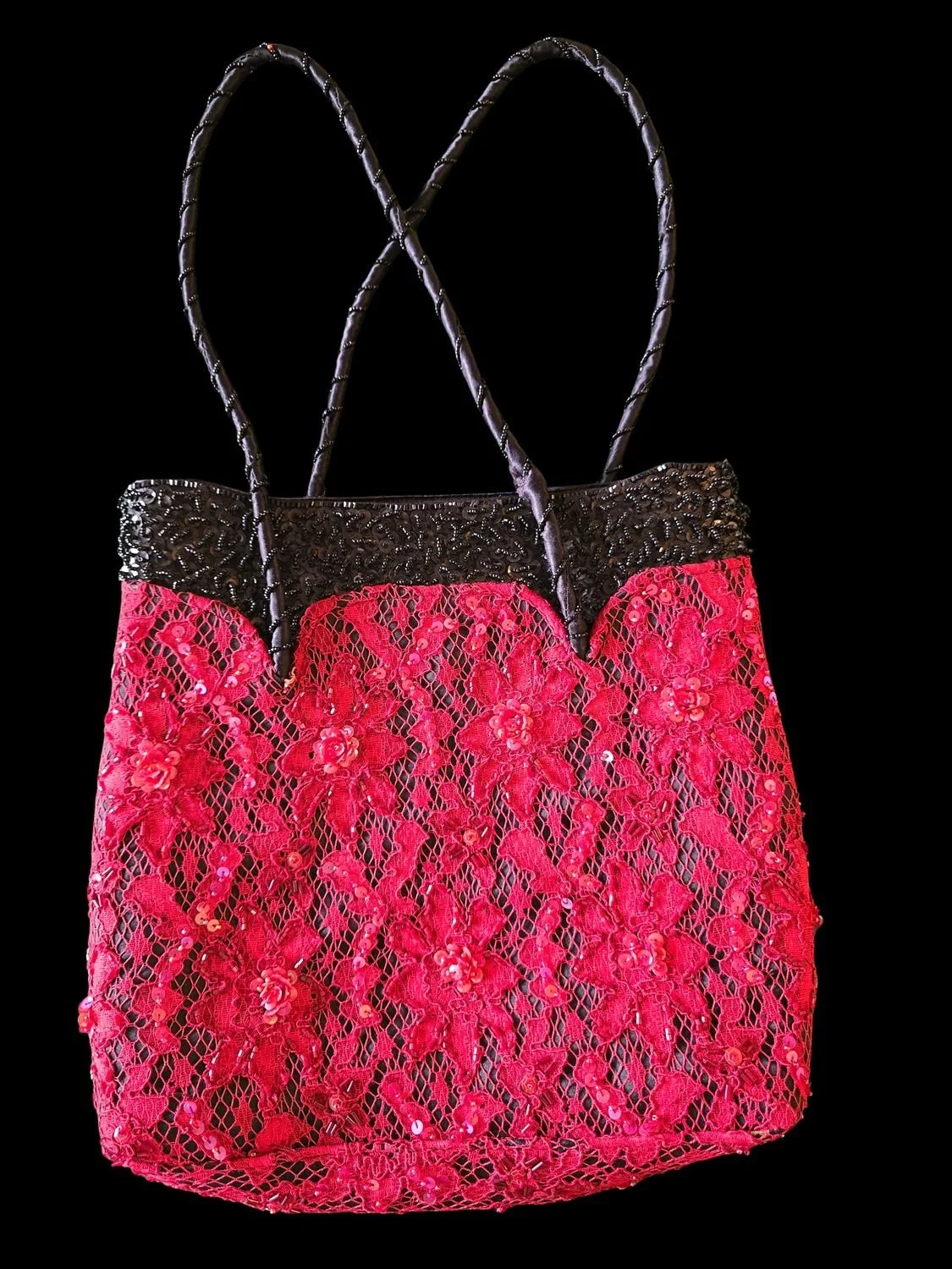 Sunset Noir Beaded Handbag | Bali Artisan Bag | Donbernae