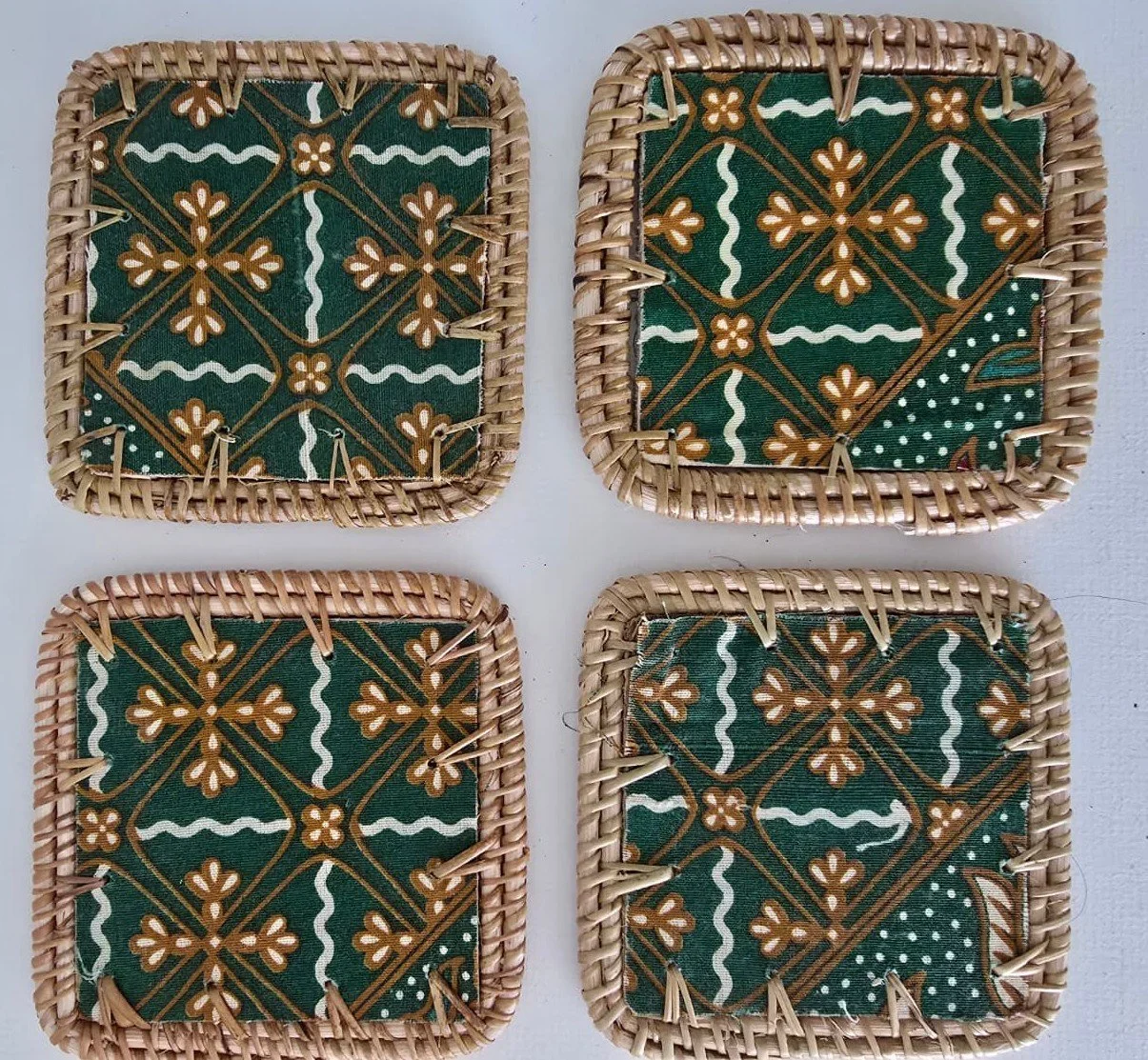 Dark green batik square coaster.jpg 2.jpg