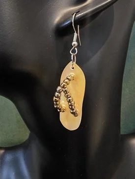 Golden Wave Shell Earrings | Bali Artisan Jewellery | Donbernae
