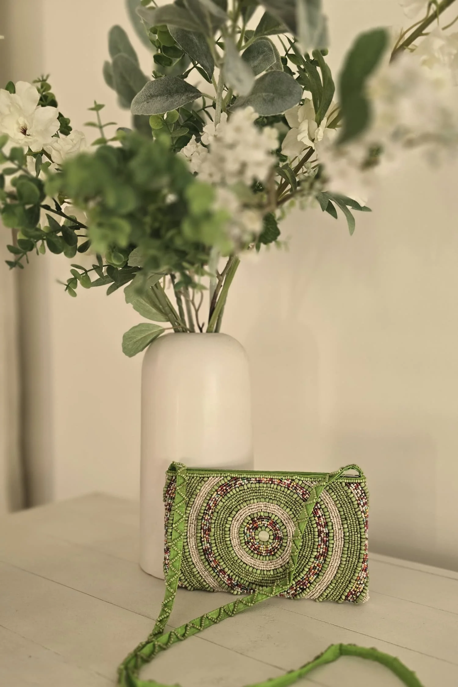Island Glow Beaded Purse | Handcrafted Bali Beaded Bag | Donbernae