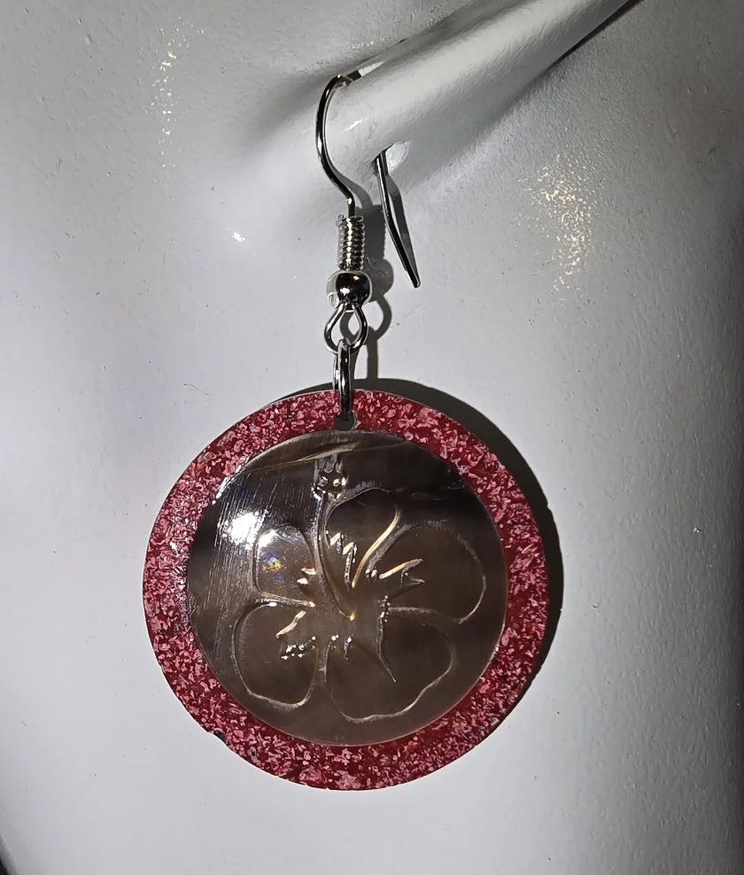 Crimson Bloom Shell Earrings | Handcrafted Bali Jewellery | Donbernae