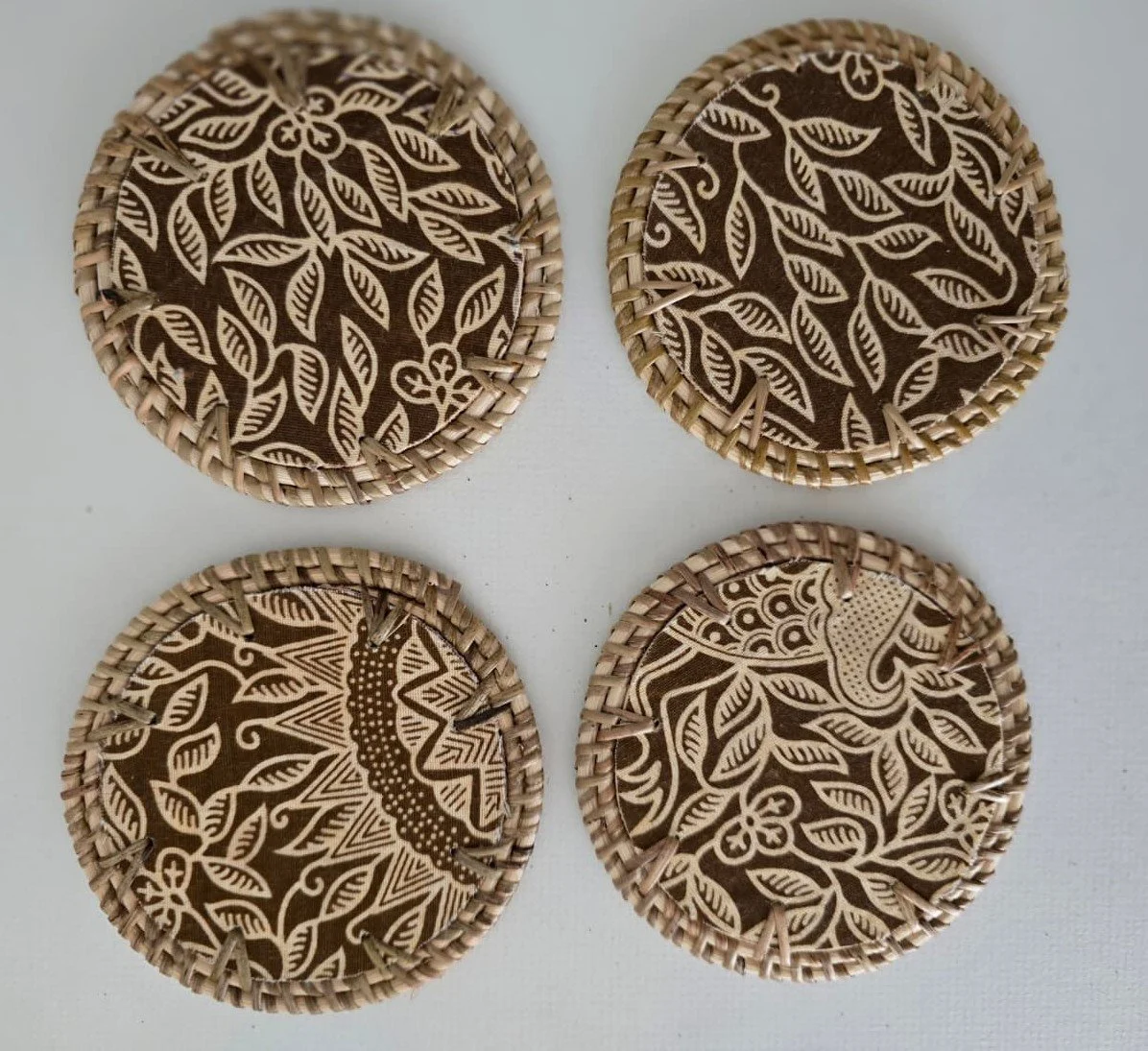 Brown & creme round batik coaster 2.jpg