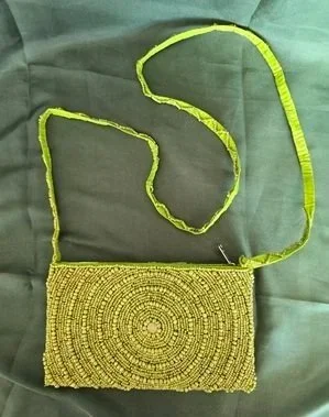 Island Glow Beaded Purse with Strap | Handcrafted Bali Beaded Bag | Donbernae