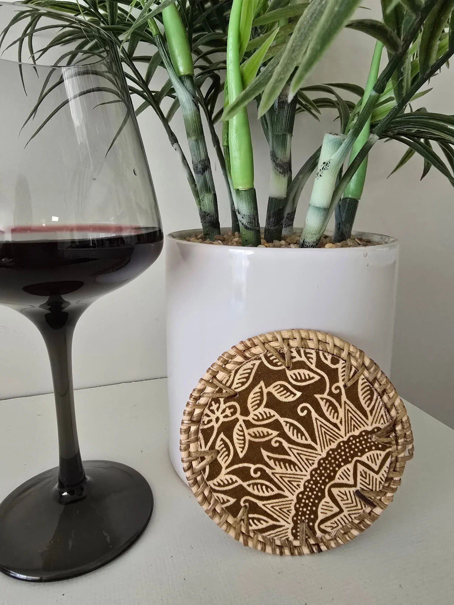 Tropical Shadow Coaster Set | Handcrafted Bali Homewares | Donbernae