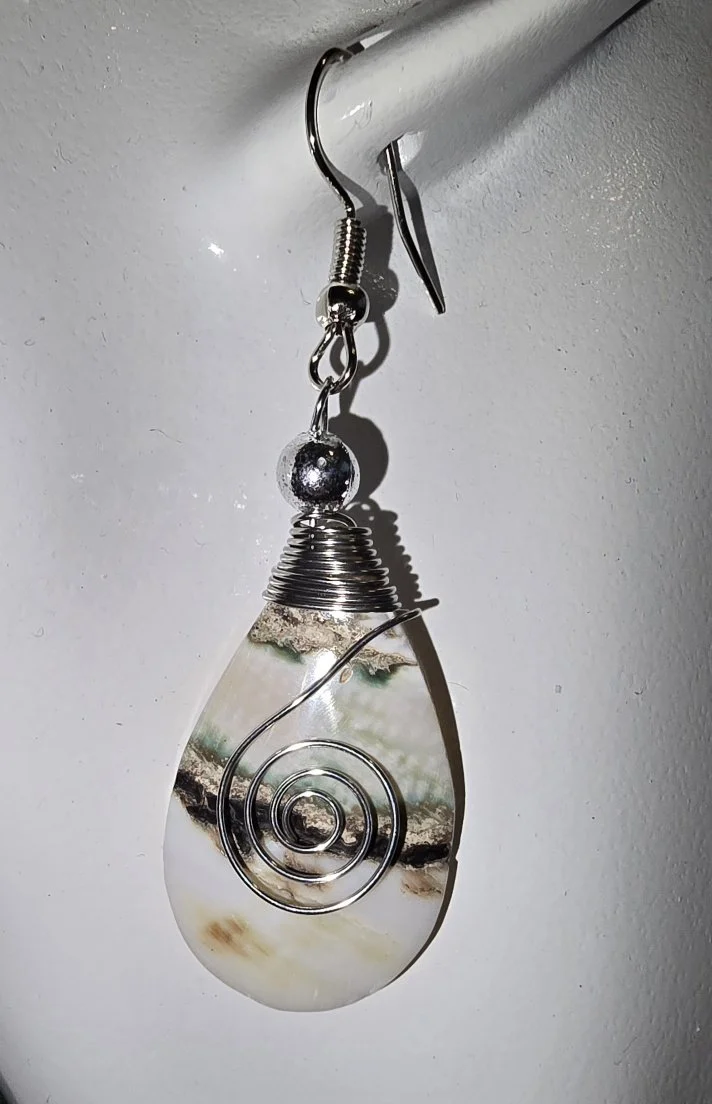 Spiral Wave Shell Earrings | Handcrafted Bali Jewellery | Donbernae