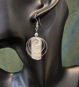 Moonstone Circle Shell Earrings | Handcrafted Bali Jewellery | Donbernae