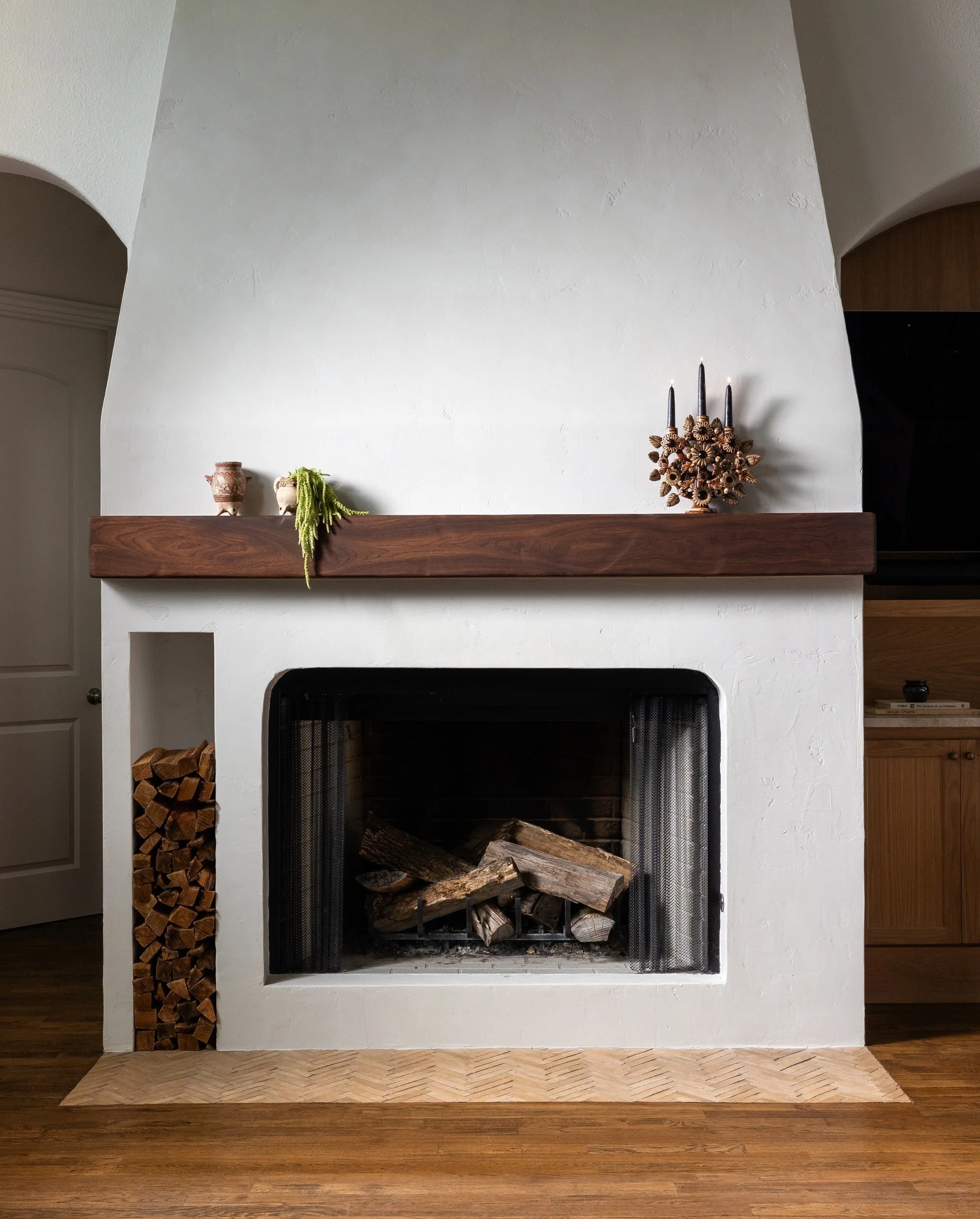 Our clients find so much joy in the natural landscapes of Colorado and New Mexico, so we wanted their home to carry some of that same feeling. Natural plaster brought the organic texture and movement we were looking for, while completely transforming