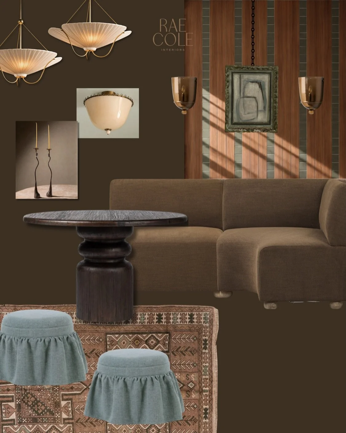 At #RCIProjectDamsel, we&rsquo;re leaning into&nbsp;a palette of&nbsp;deep chocolate, rich walnut, warm&nbsp;taupe, tobacco, muted&nbsp;bronze, and soft&nbsp;blue-green to&nbsp;create a kitchen eat-in&nbsp;that feels both&nbsp;sophisticated &amp; int