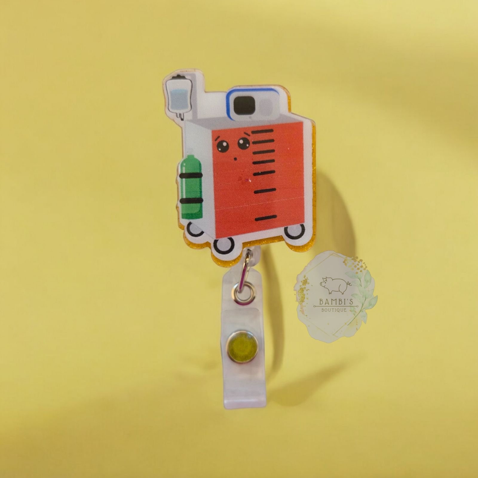 ICU Nurse Code Cart Badge Reel