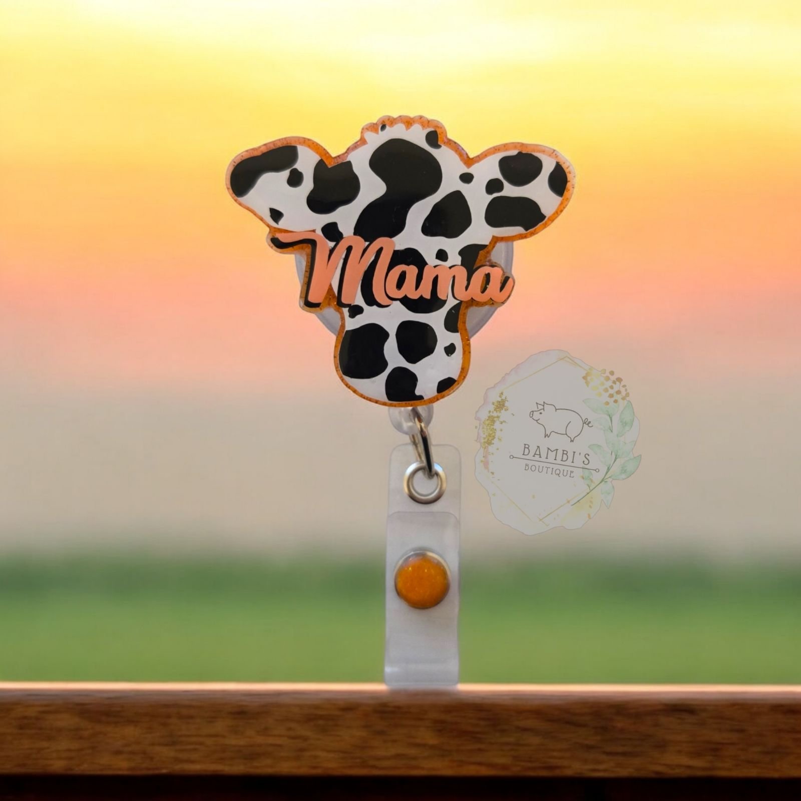 Mama Cow Badge Reel
