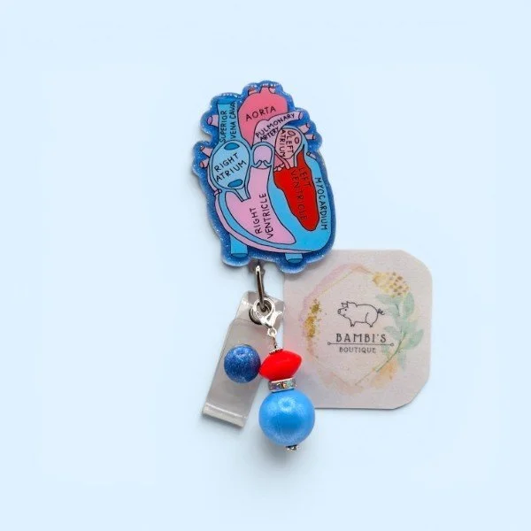 🫀 Heart Chambers Badge Reel – Anatomical Heart Design