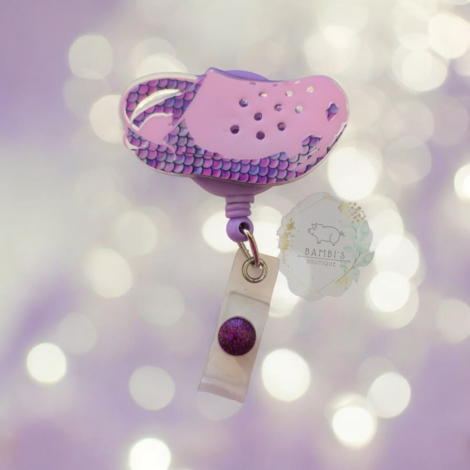 Mermaid Croc Badge Reel