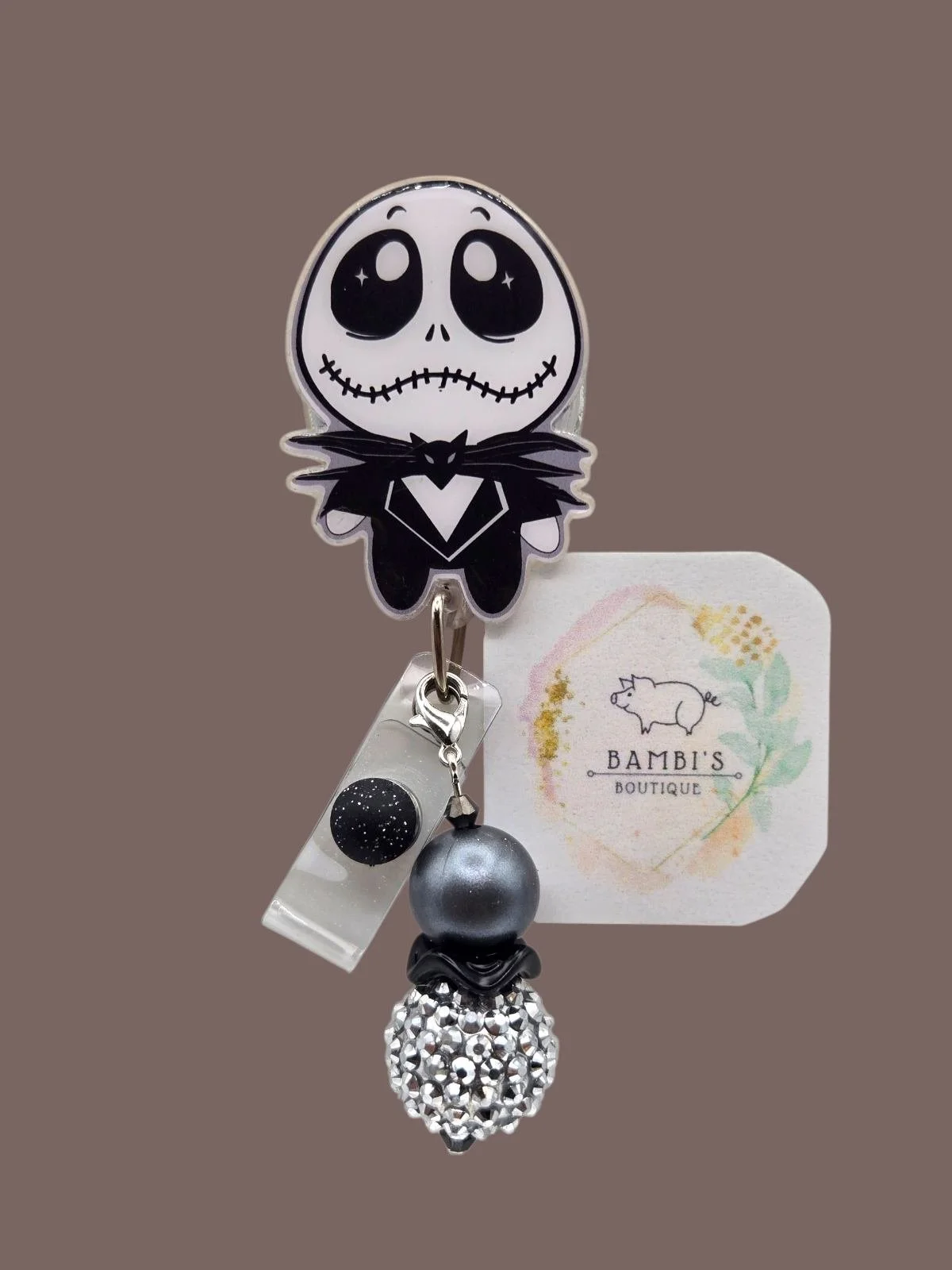 🖤 Spooky Skeleton Gentleman Badge Reel
