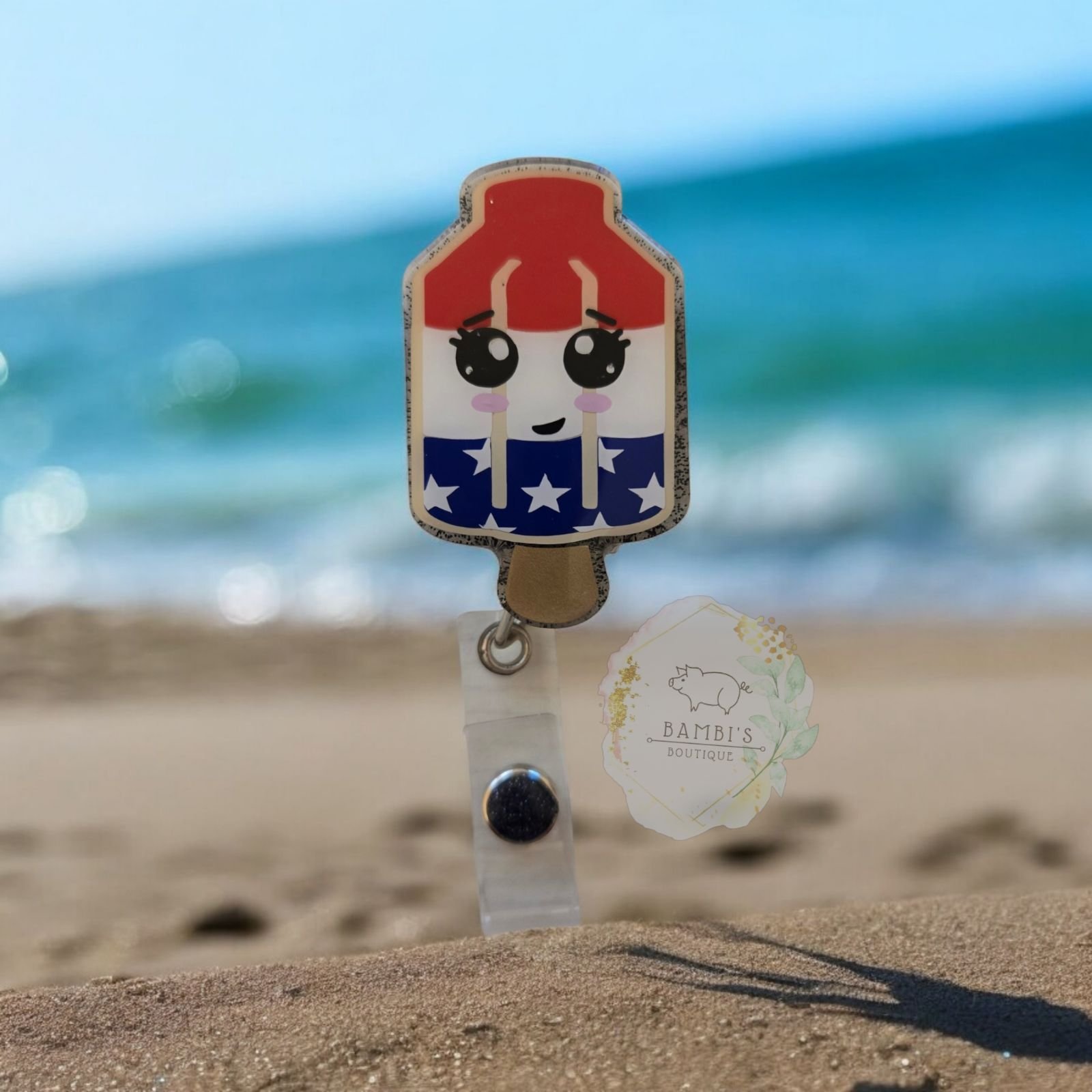America Popsicle Badge Reel