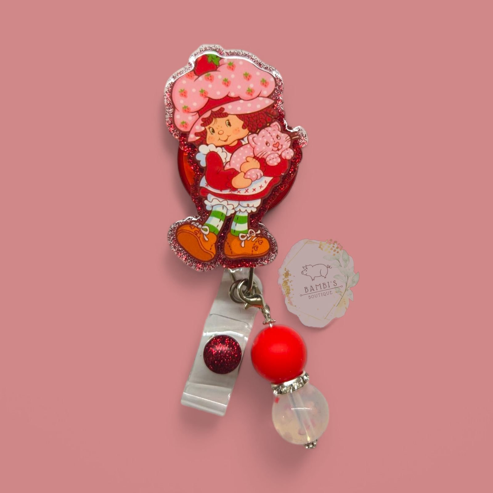 "Berry Sweet" Strawberry Shortcake Badge Reel - A Nostalgic Touch of Cuteness!