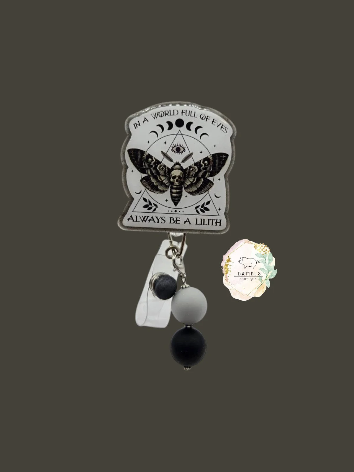 🌙 Always Be a Lilith Badge Reel – Gothic Moth & Moon Design